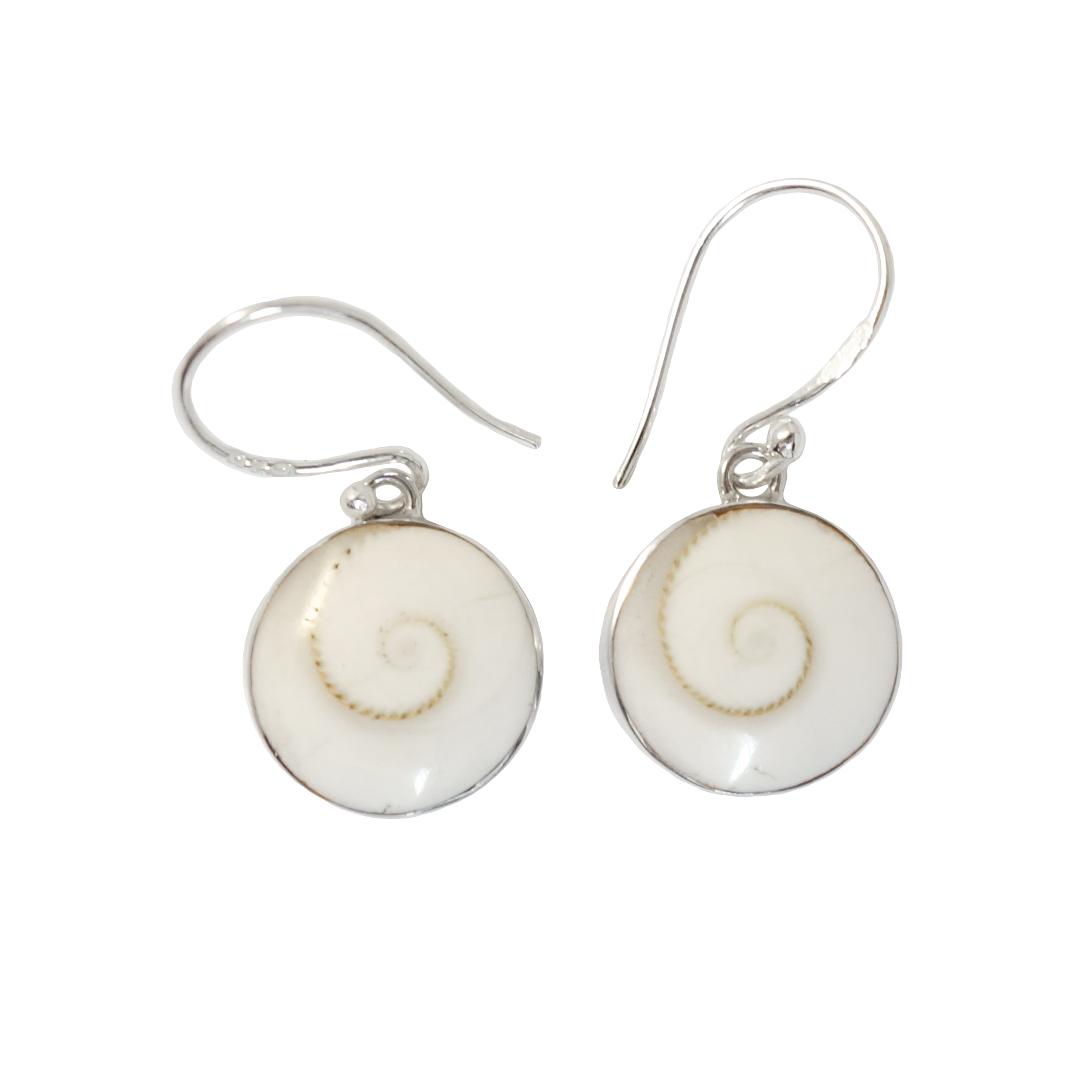 Petite Round Eye of Shiva Shell Earrings