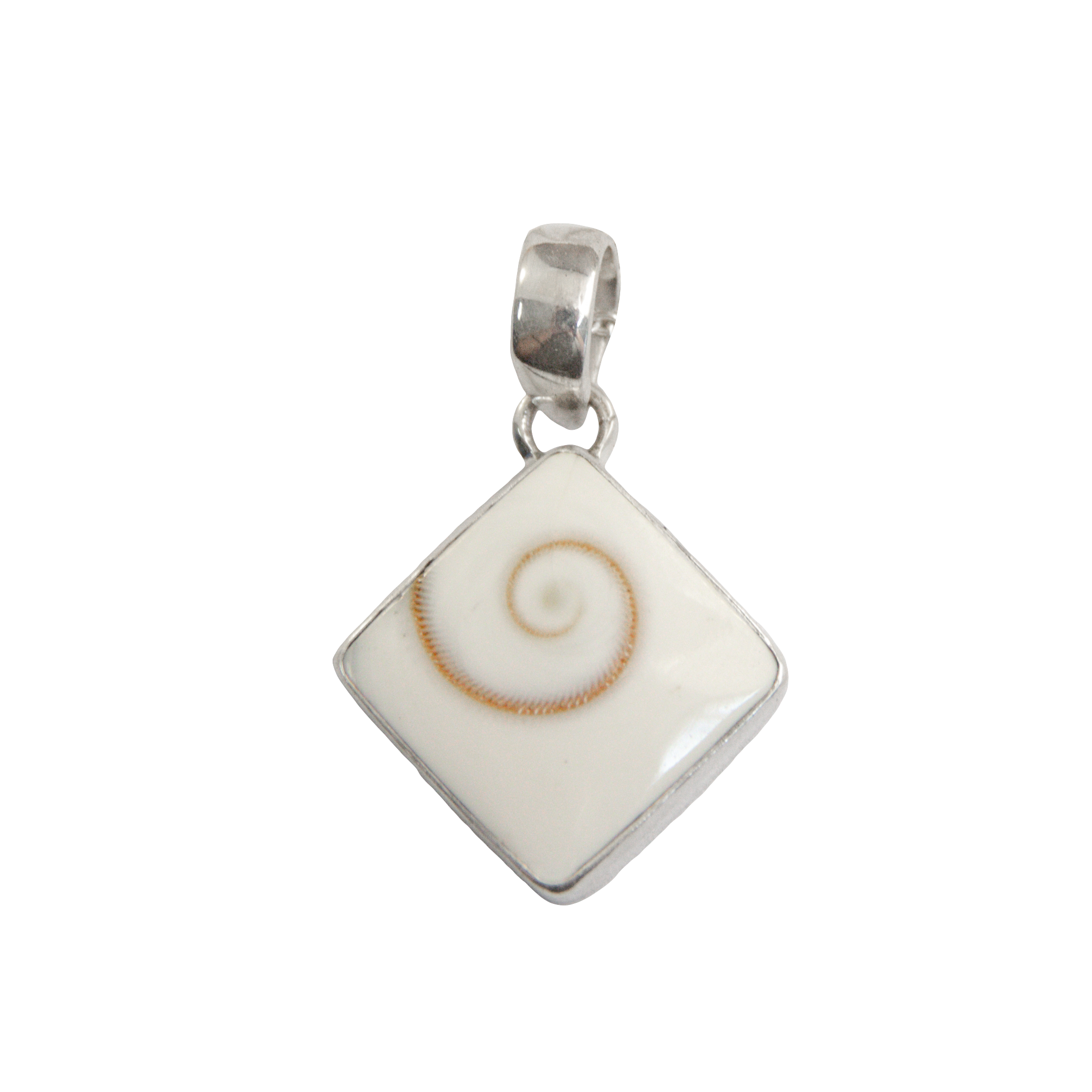 Square Eye of Shiva Shell Pendant