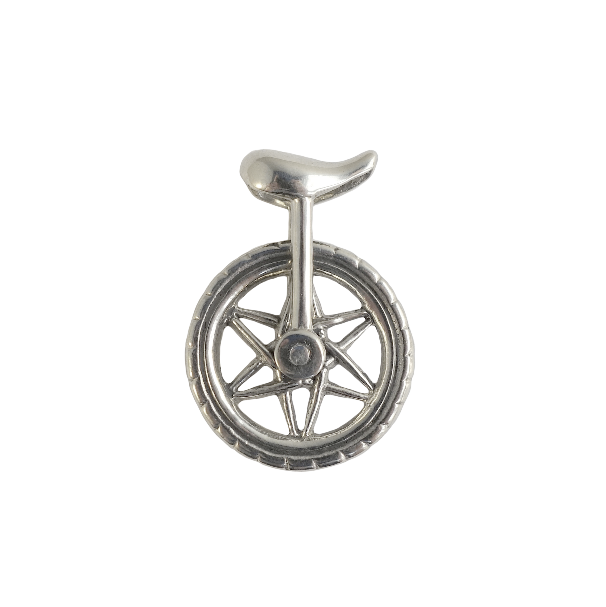 Small Unicycle Spinner Pendant