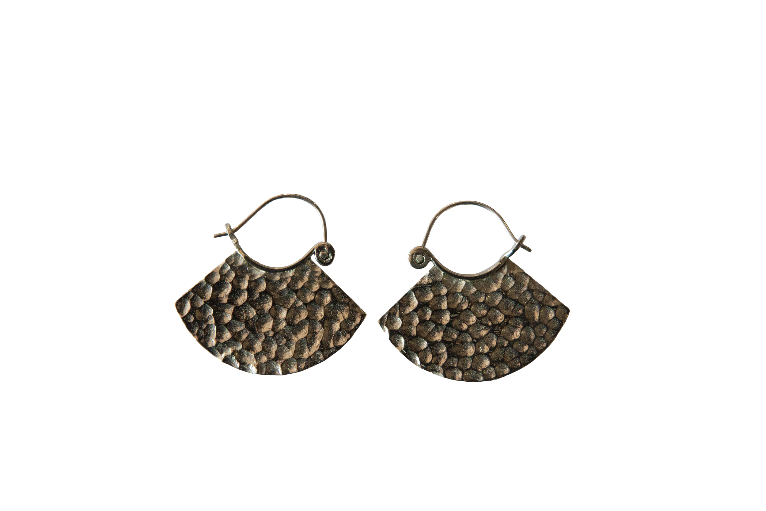 Hammered Half Hoop Earrings