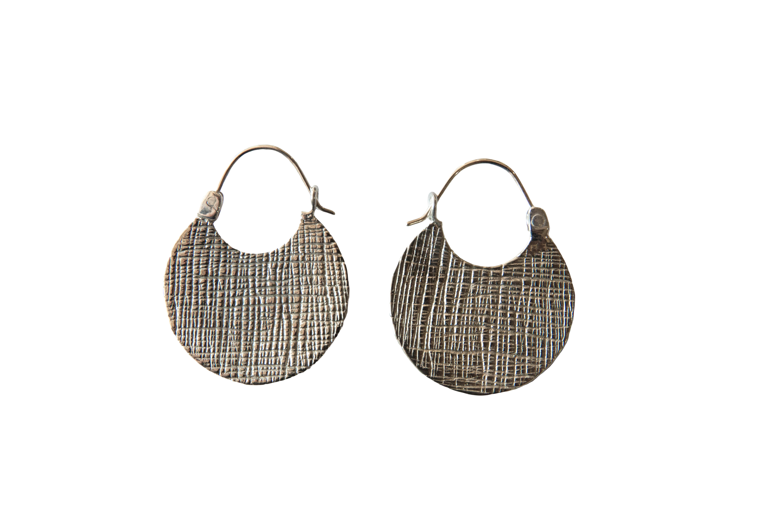 Circular Brushed Hoop Earrings