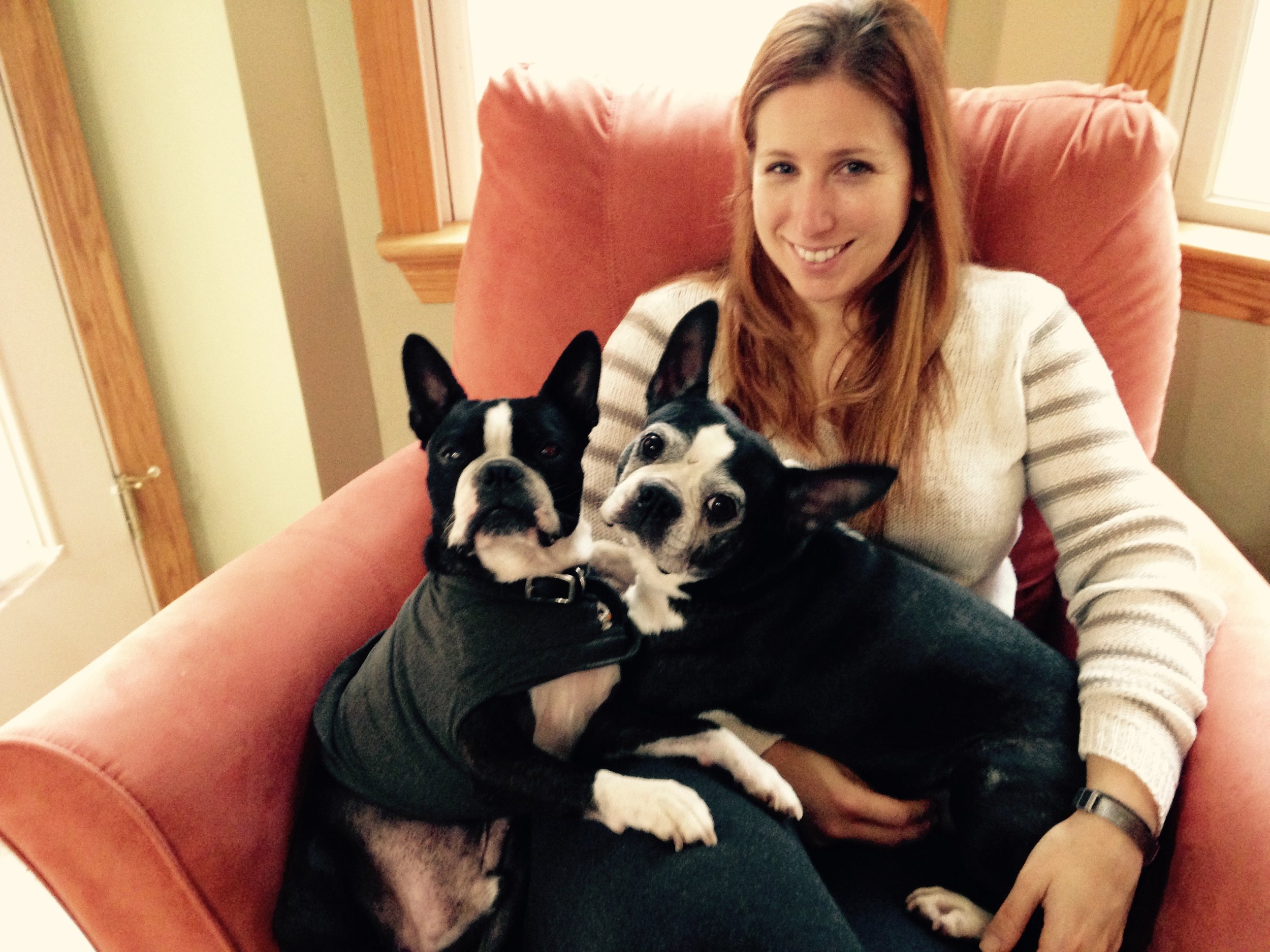 Lisa_with_Boston_Terriers