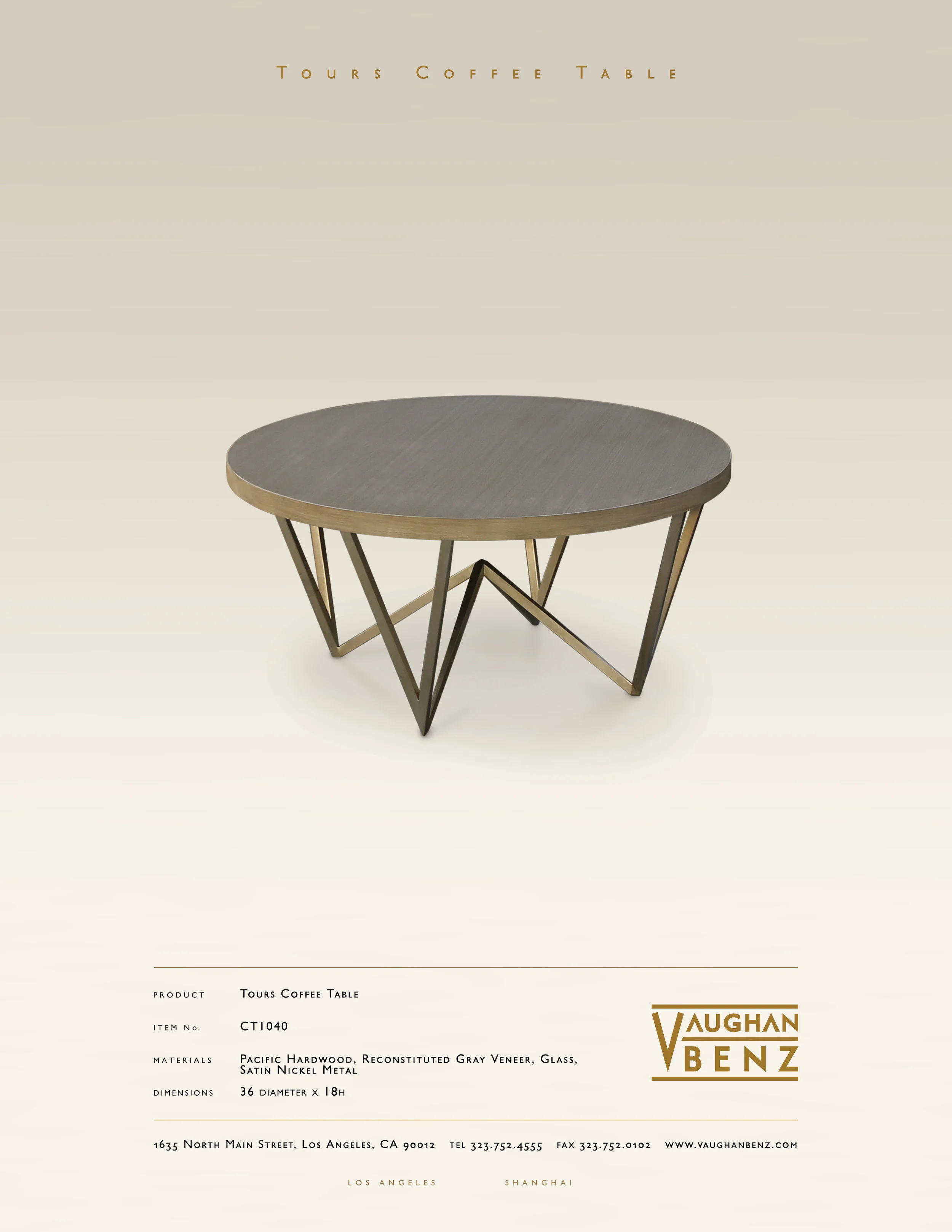 CT1040 - TOURS COFFEE TABLE
