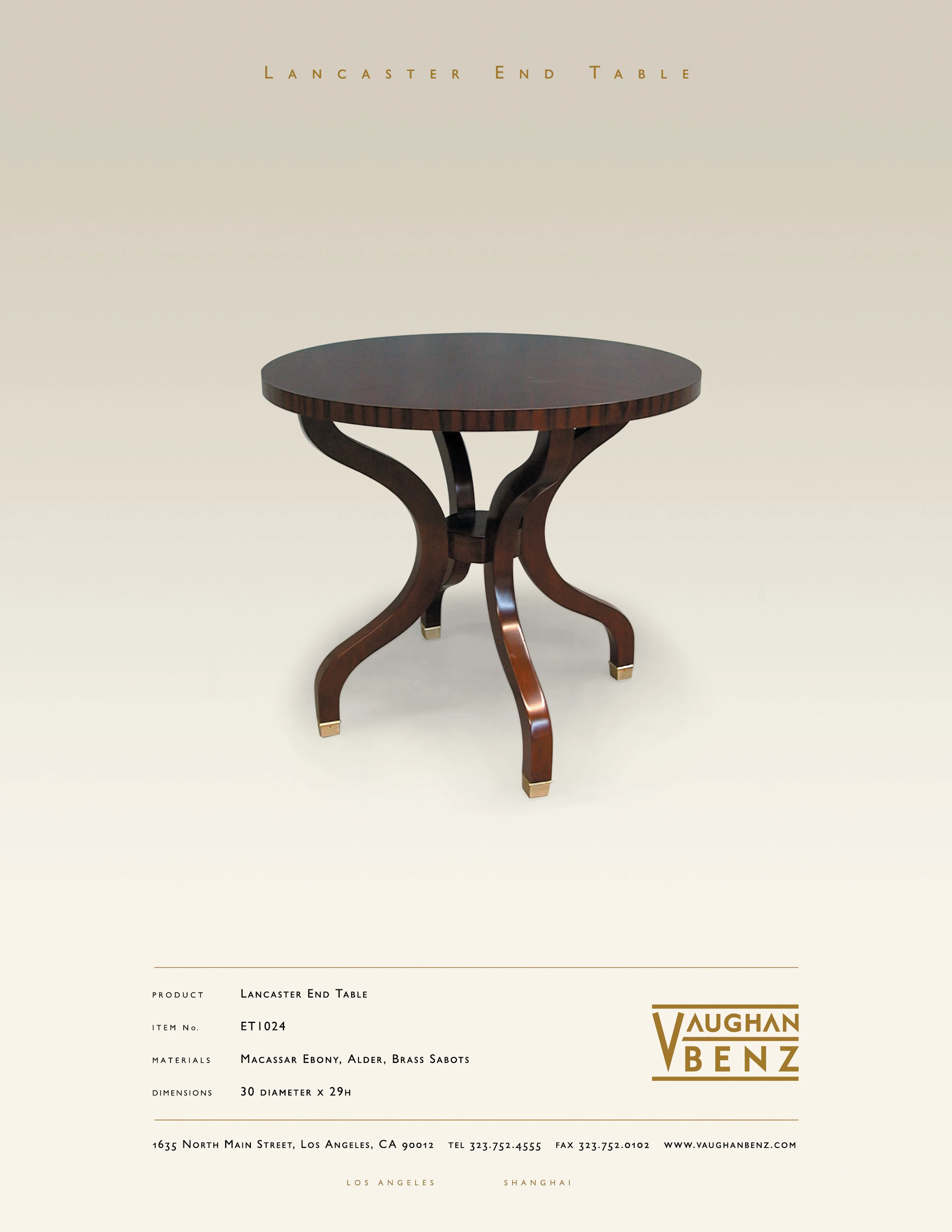 ET1024 - LANCASTER END TABLE