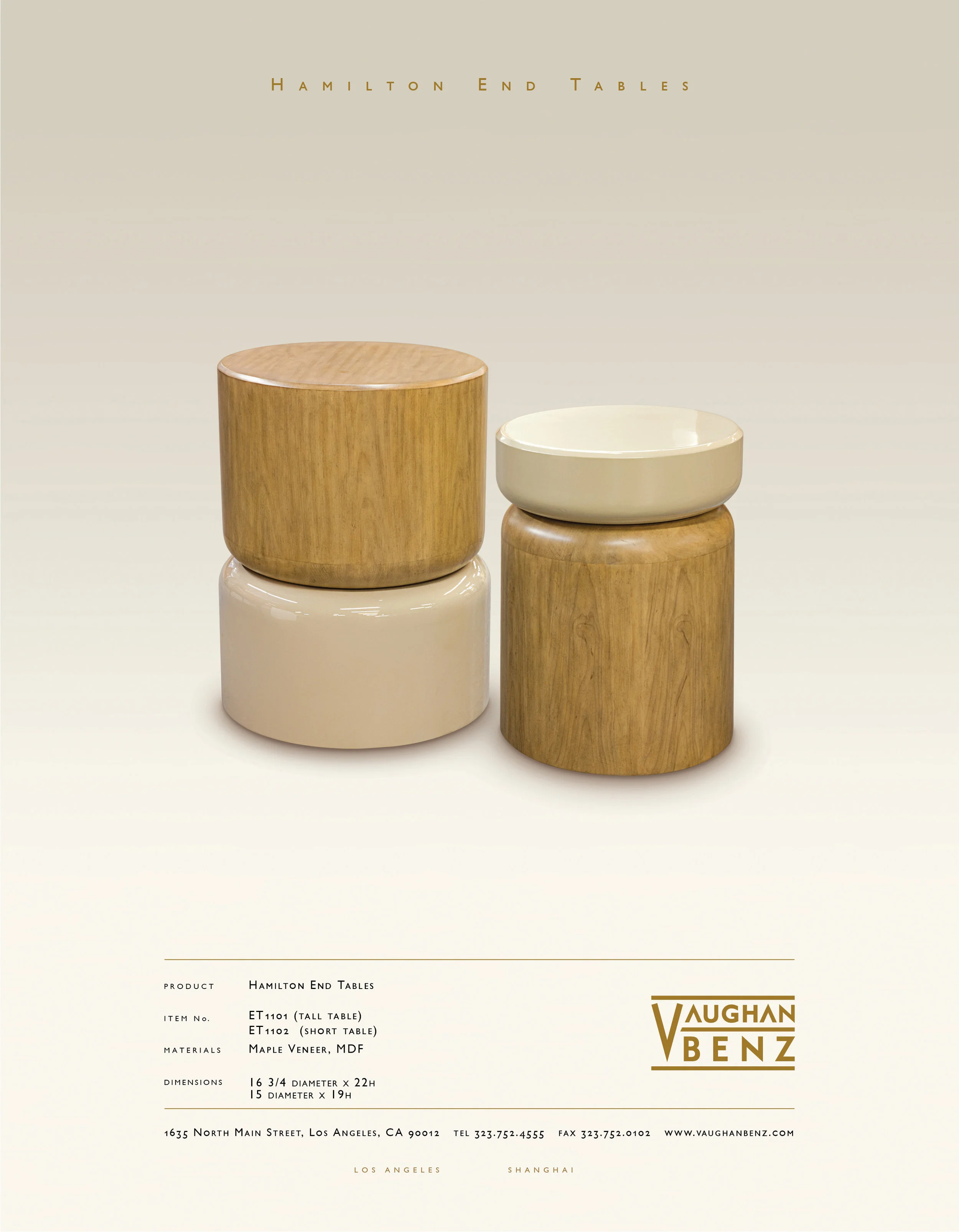 ET1101 ET1102 - HAMILTON END TABLES