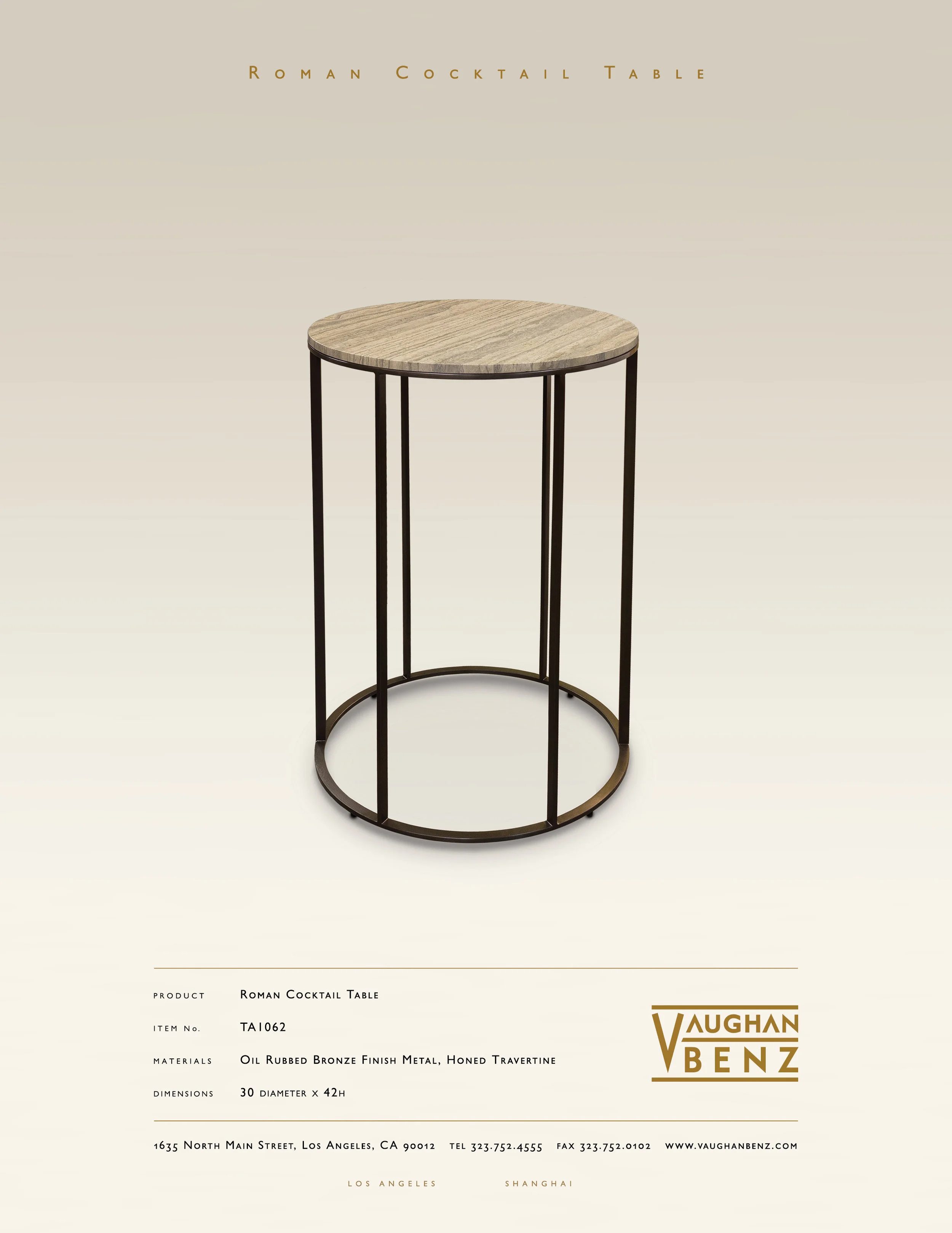 TA1062 - ROMAN COCKTAIL TABLE