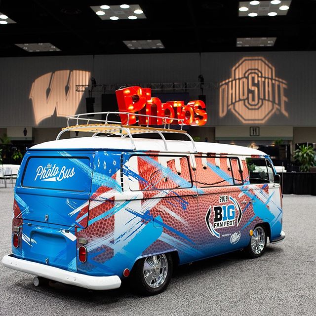 It&rsquo;s Big 10 Championship day! Who&rsquo;s your team! We&rsquo;re set up today till 8pm at Fanfest in the convention center across the street from Lucas Oil Stadium! .
.
.
#theoriginalvwbusphotobooth #theoriginalphotobus #vwbus #photobus #thepho