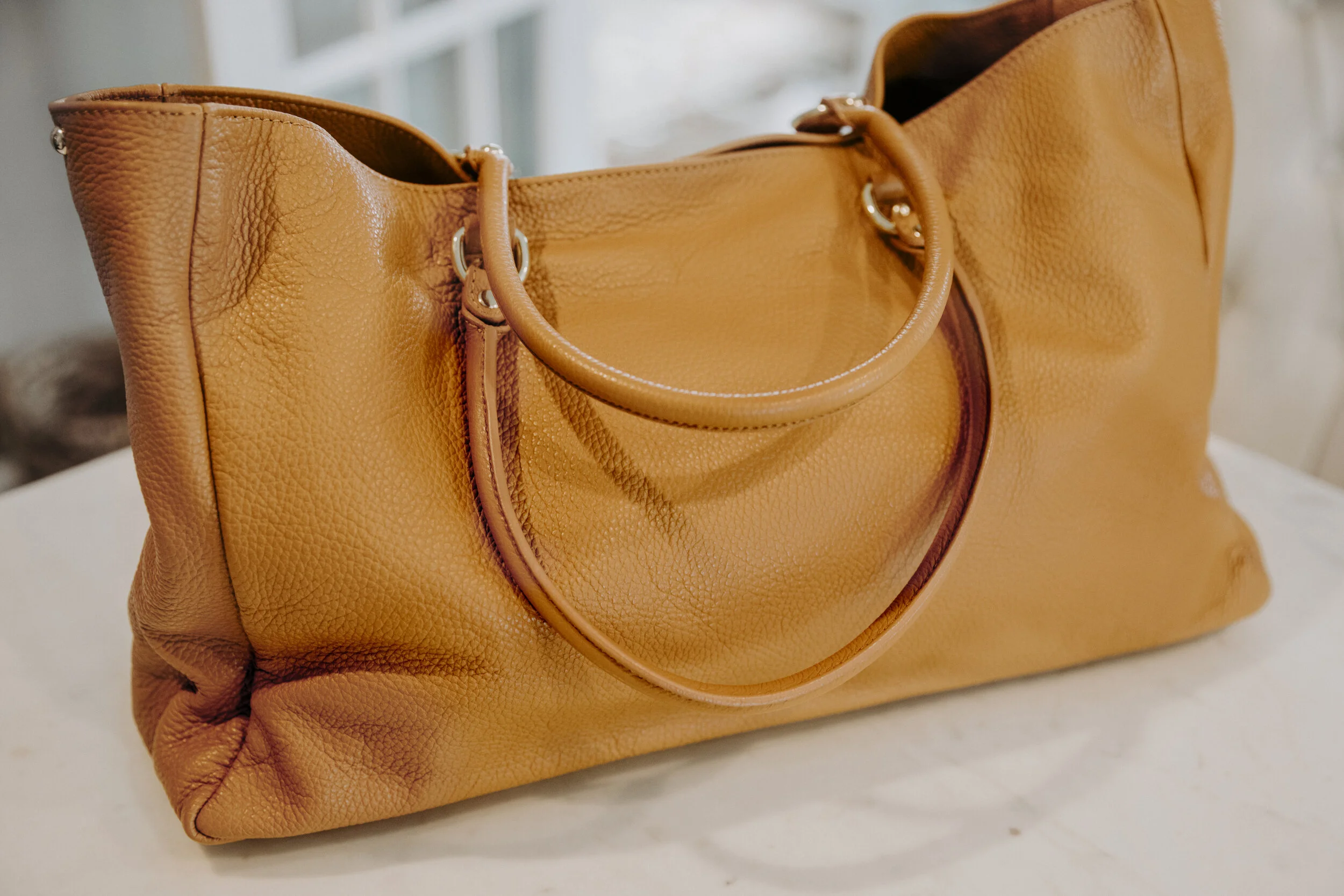 SHOPPER IN SOFT LEATHER IN TAN