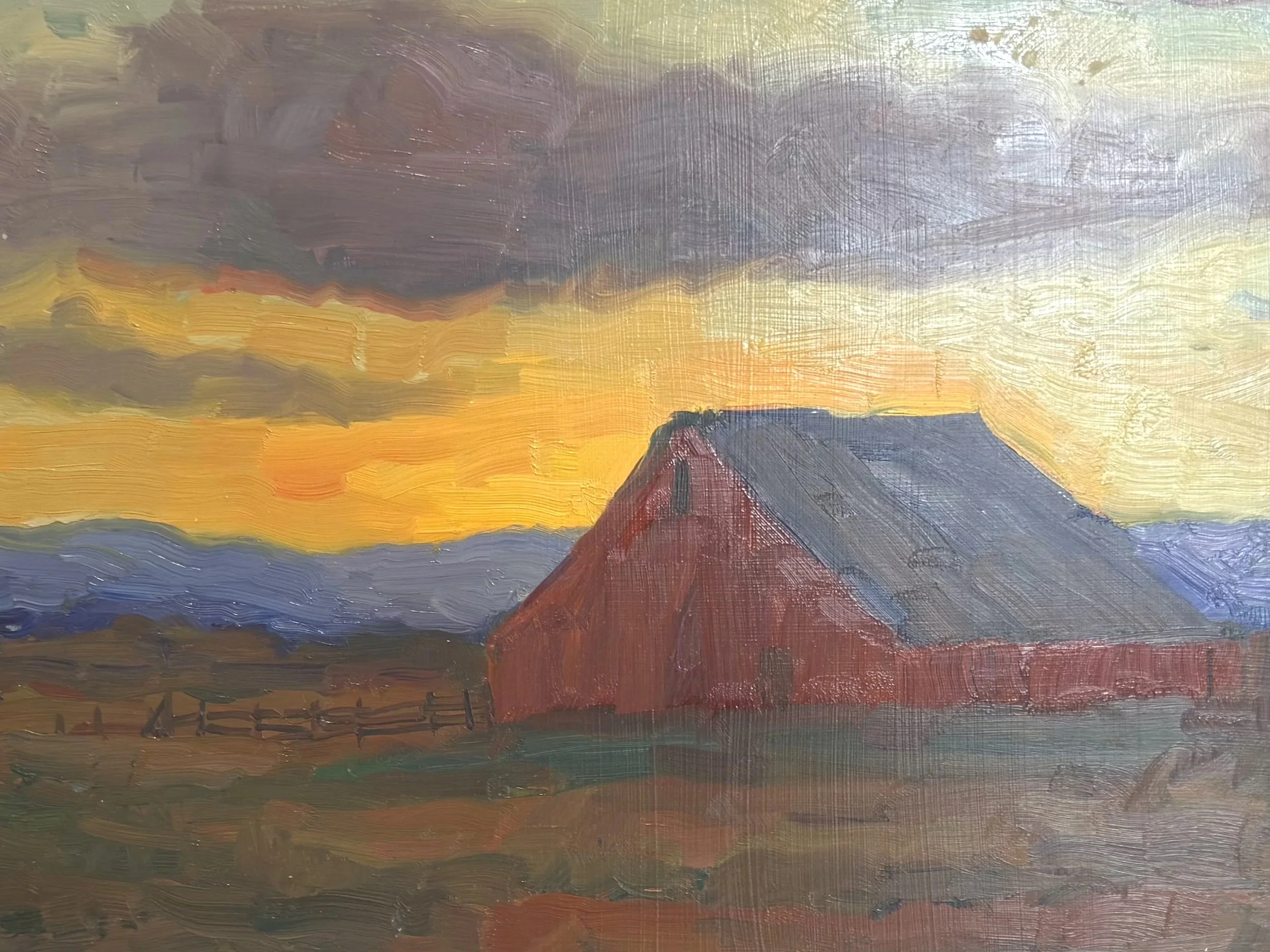 Sunset Barn, Oil on Canvas, 11 x 14 in. $800

