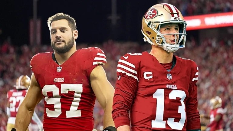 Nick Bosa Shared a Heartfelt Locker Room Moment With Brock Purdy After NFC Championship Win