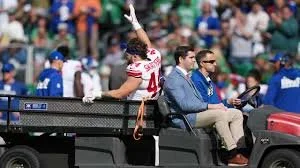 Giants RB Cam Skattebo hospitalized after leaving field on cart vs. Eagles with gruesome ankle injury
