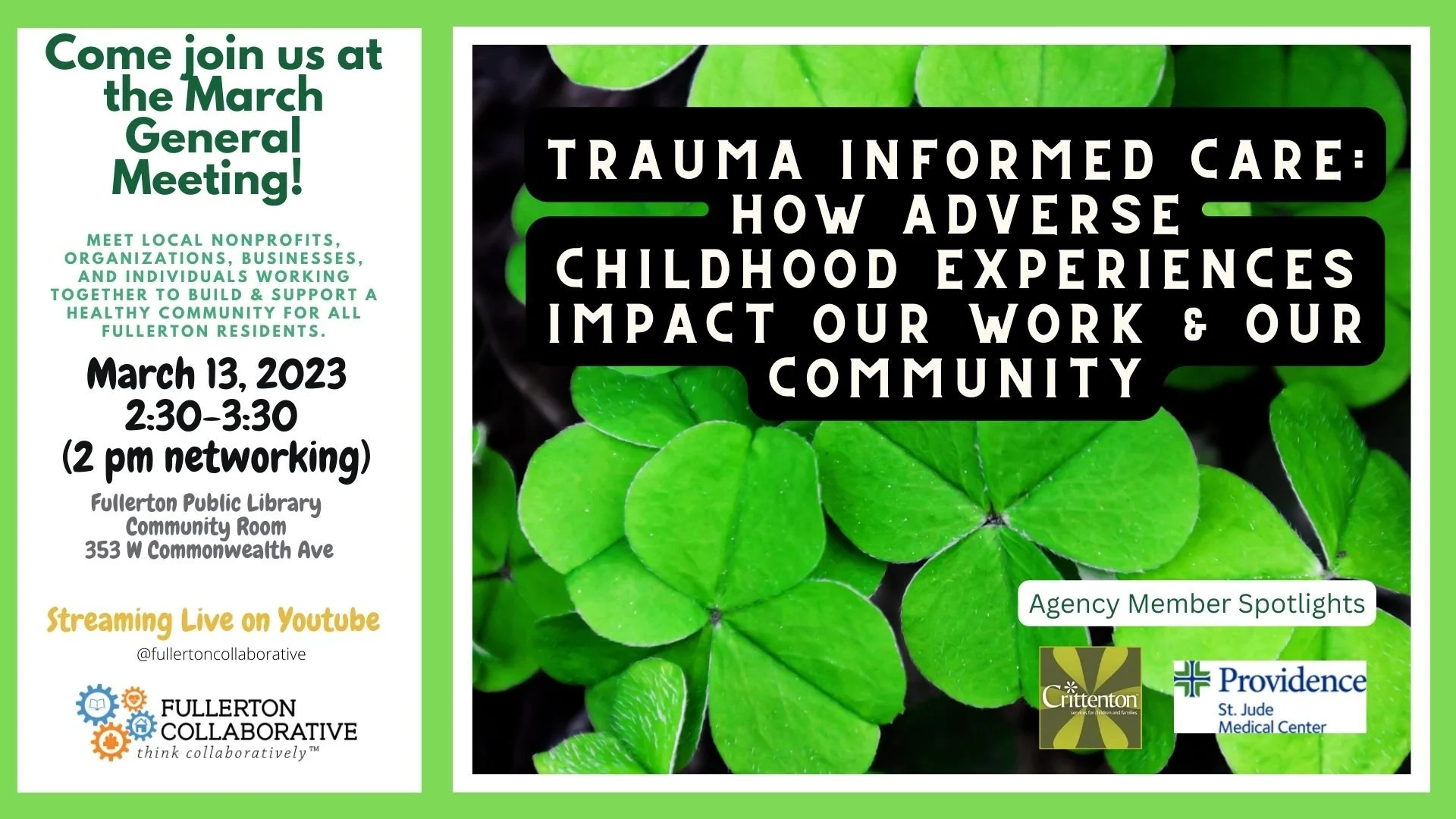Fullerton Collaborative General Meeting - Trauma Informed Care: How Adverse Childhood Experiences Impact our Work & Our Community