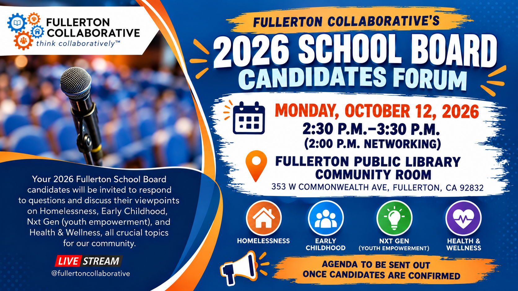 Fullerton Collaborative General Meeting 2026 School Board Candidates Forum