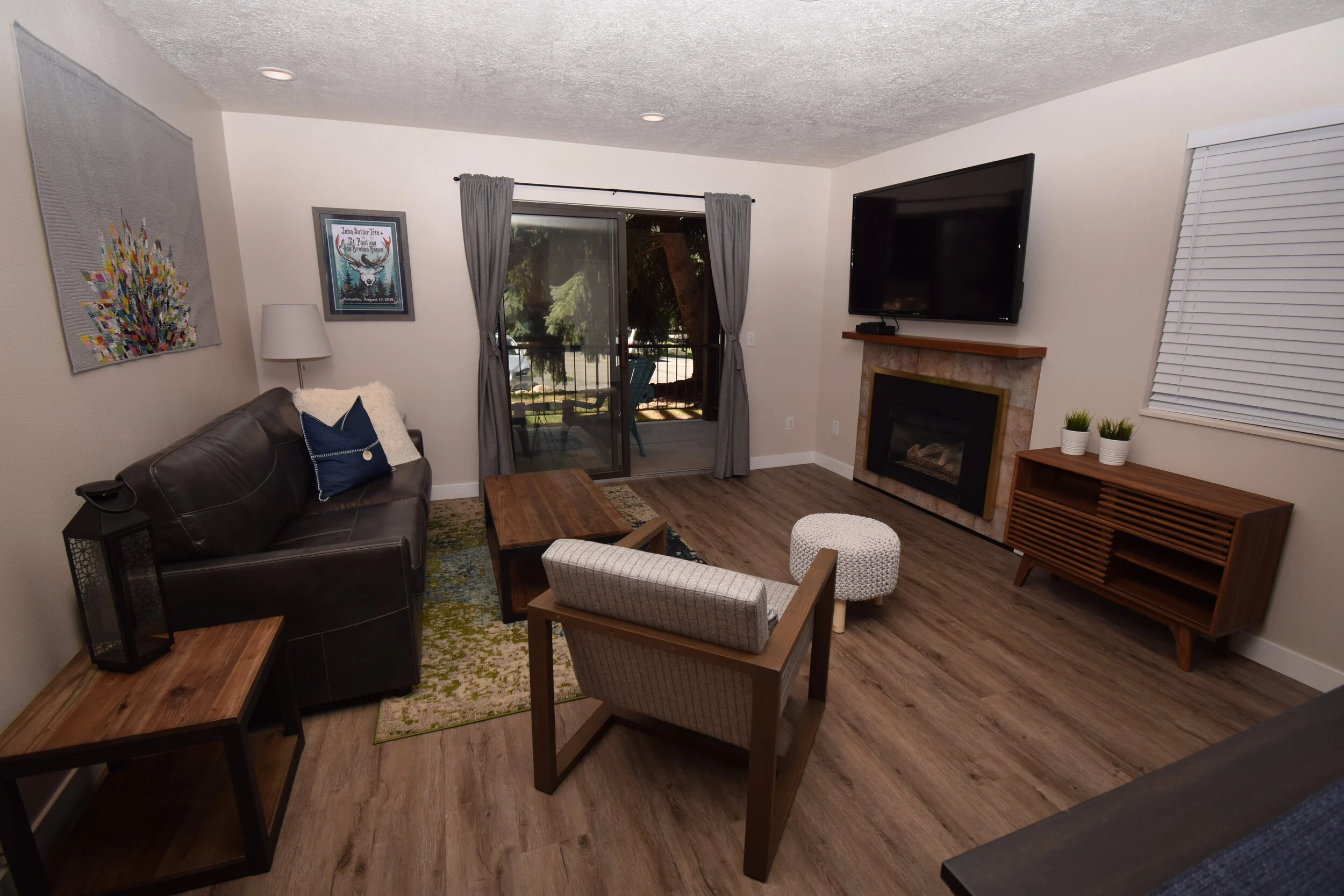 Living Room - Gas Fireplace and 60 Inch LCD TV