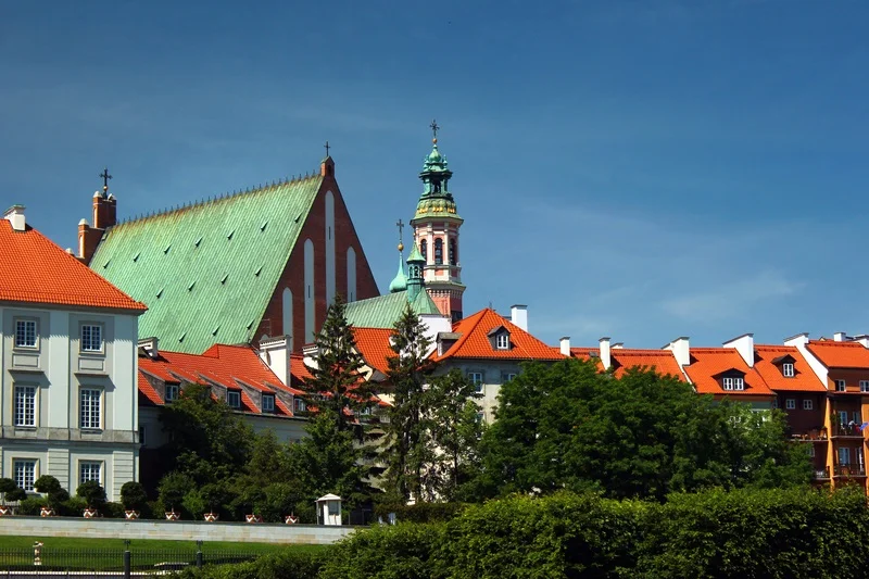 St. John`s Archcathedral and Royal Castle in Warsaw Old Town