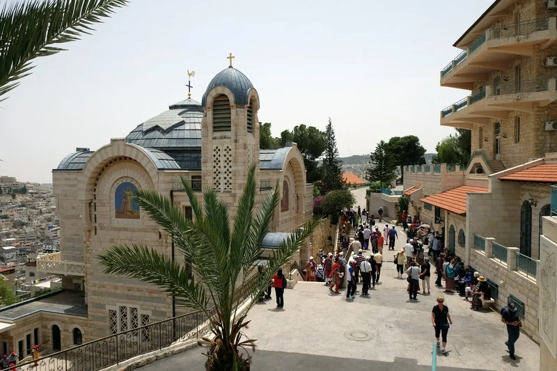 Pilgrims at Church of St. Peter Gallicatu