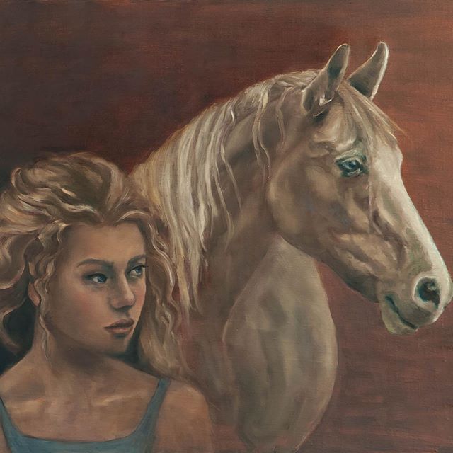 &ldquo;The Approach&rdquo; Oil Painting on Linen.
.
.
.
. #femalepainter  #oilpainting #horse