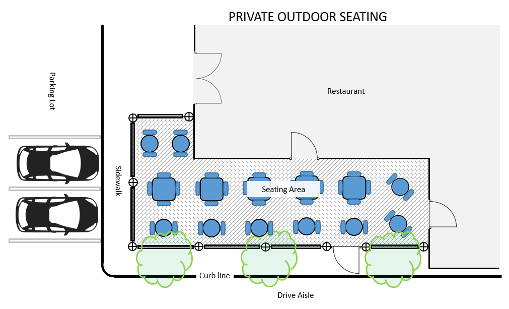 Picture of private outdoor seating requirements