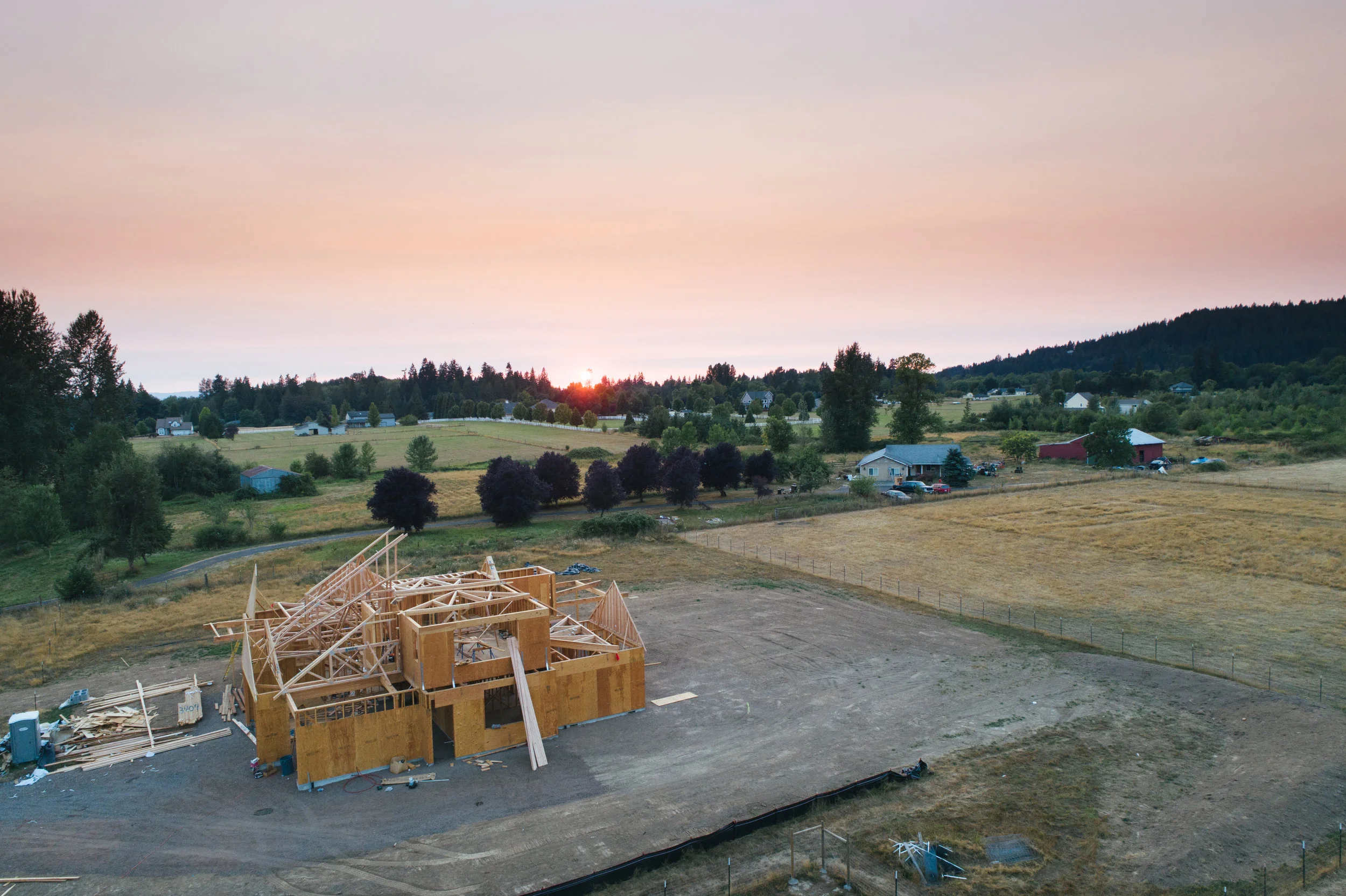 Picture of new home construction.
