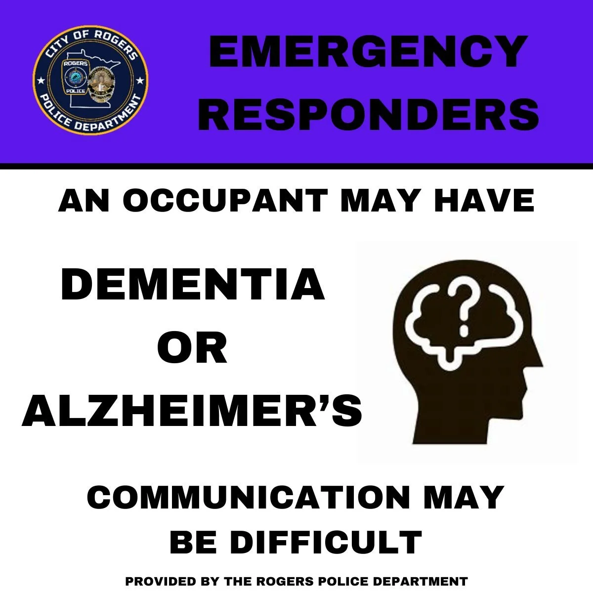 Emergency Alert Stickers — City of Rogers, MN