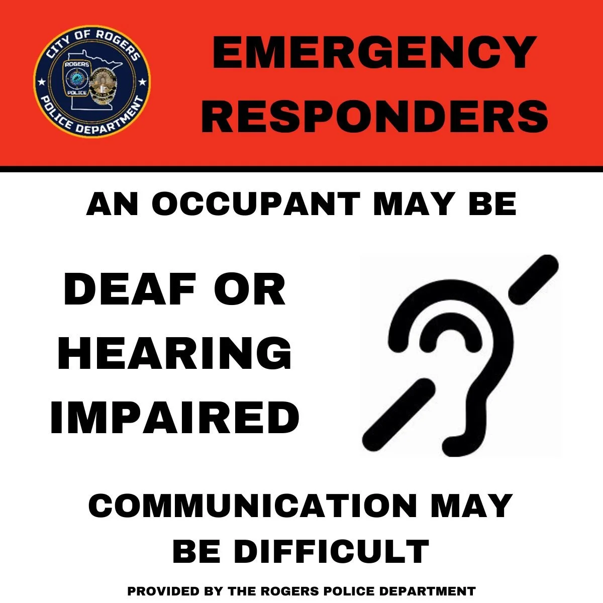 Emergency Alert Stickers — City of Rogers, MN