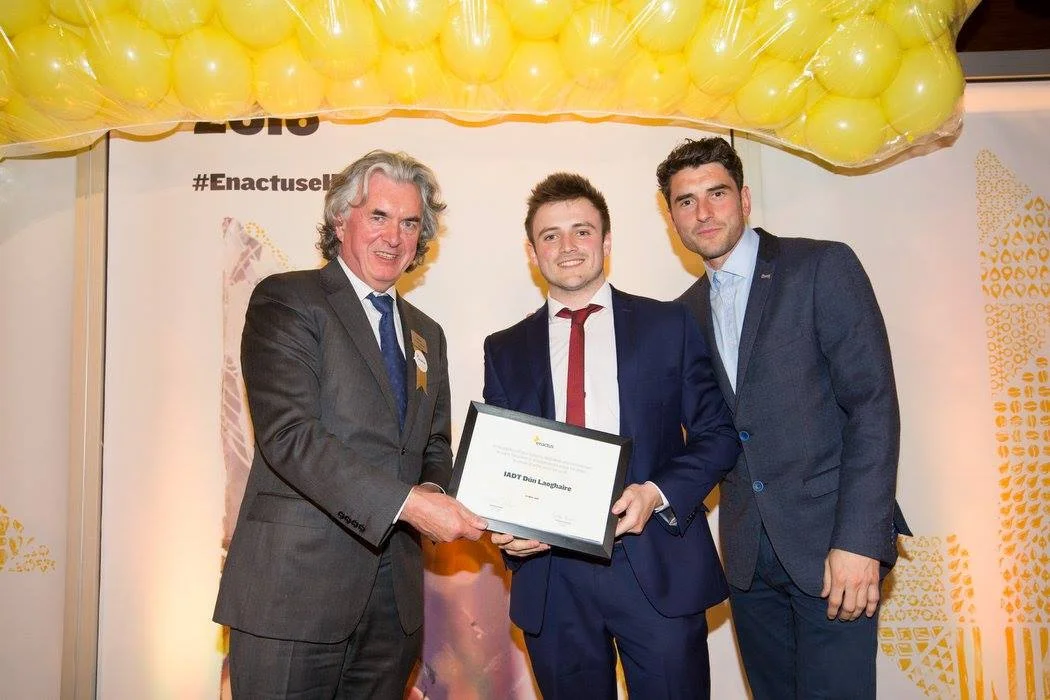 Terence O’Rourke (Enactus Ireland Chairman), Conor Nolan & Bernard Brogran (Dublin GAA Football Star)