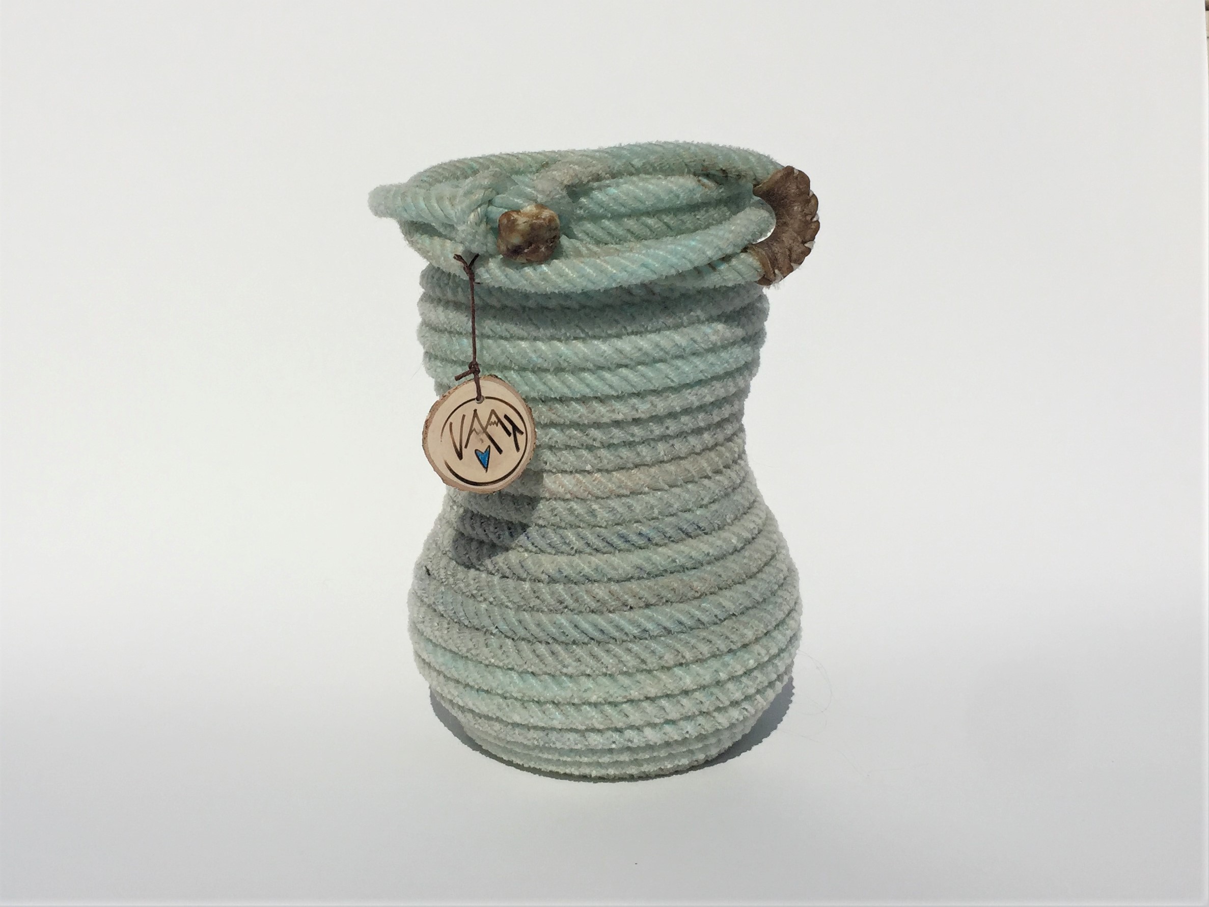 Large Light Blue Rope Vase