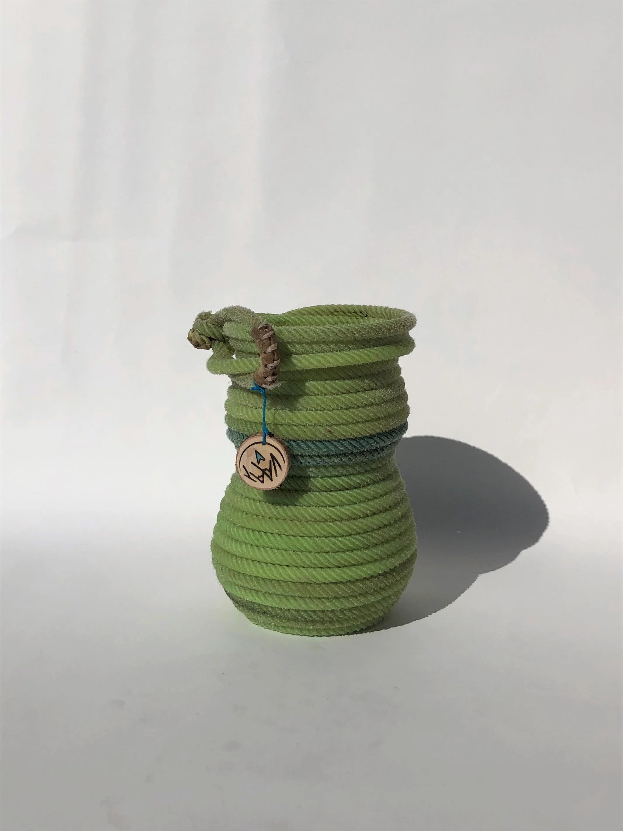 Large Lime Green Rope Wine Bottle Holder