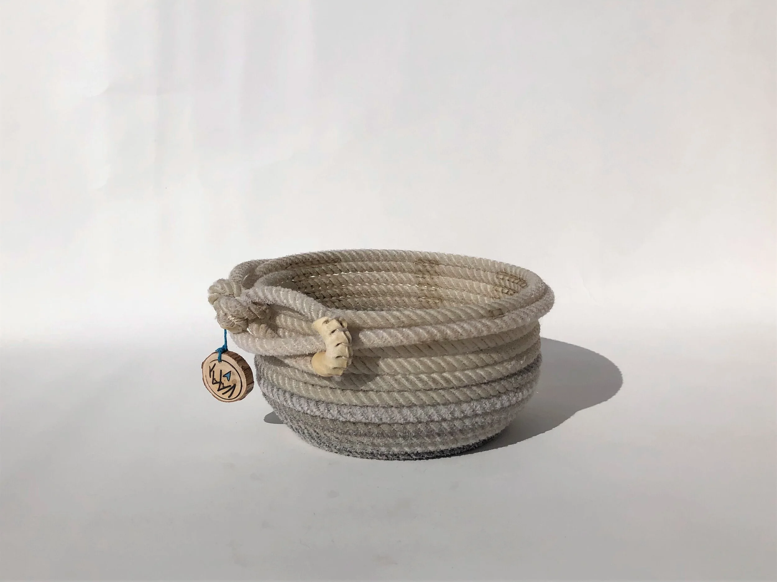 Large Gray Rope Bowl 