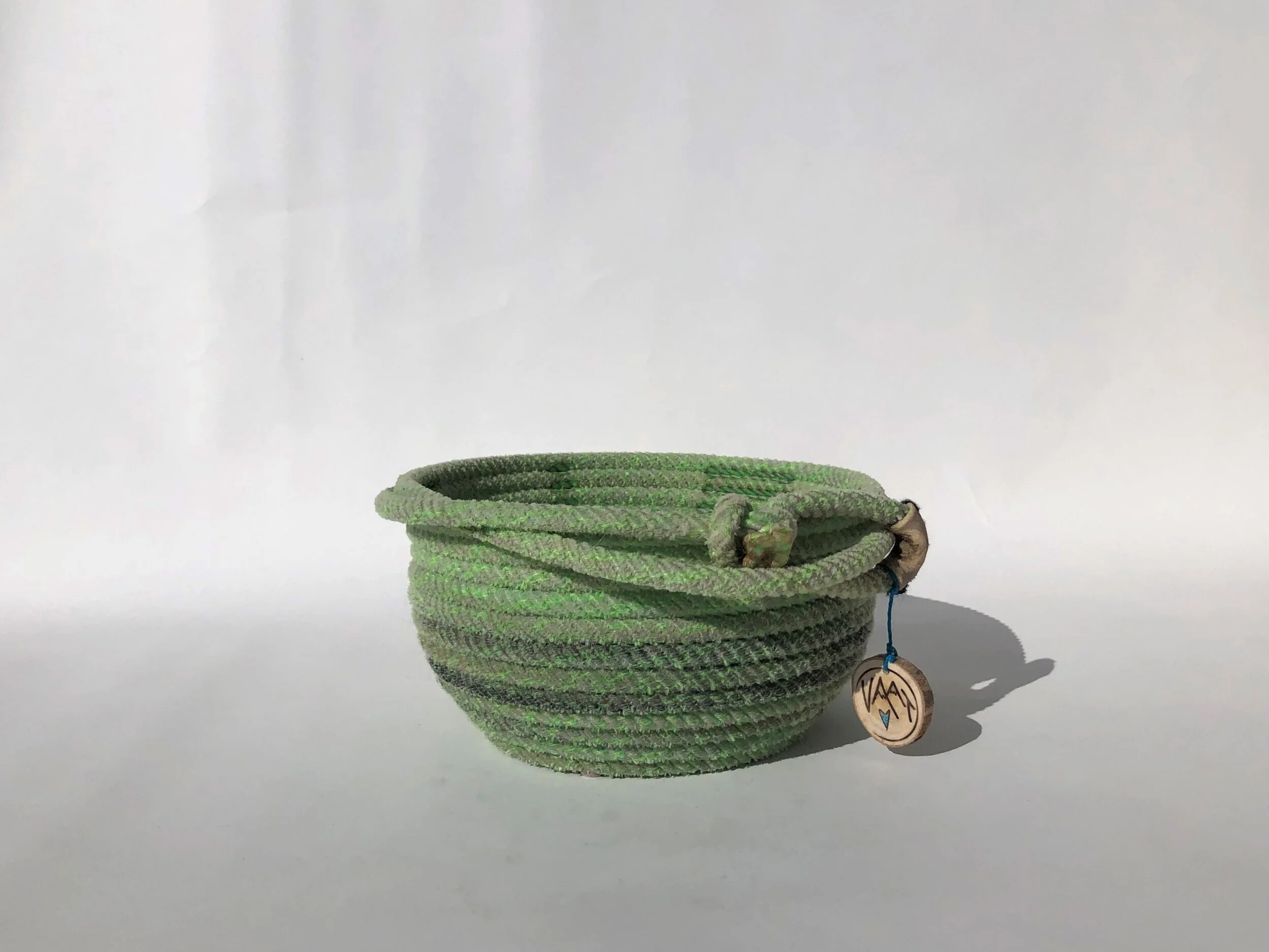Large Bright Green Rope Bowl 