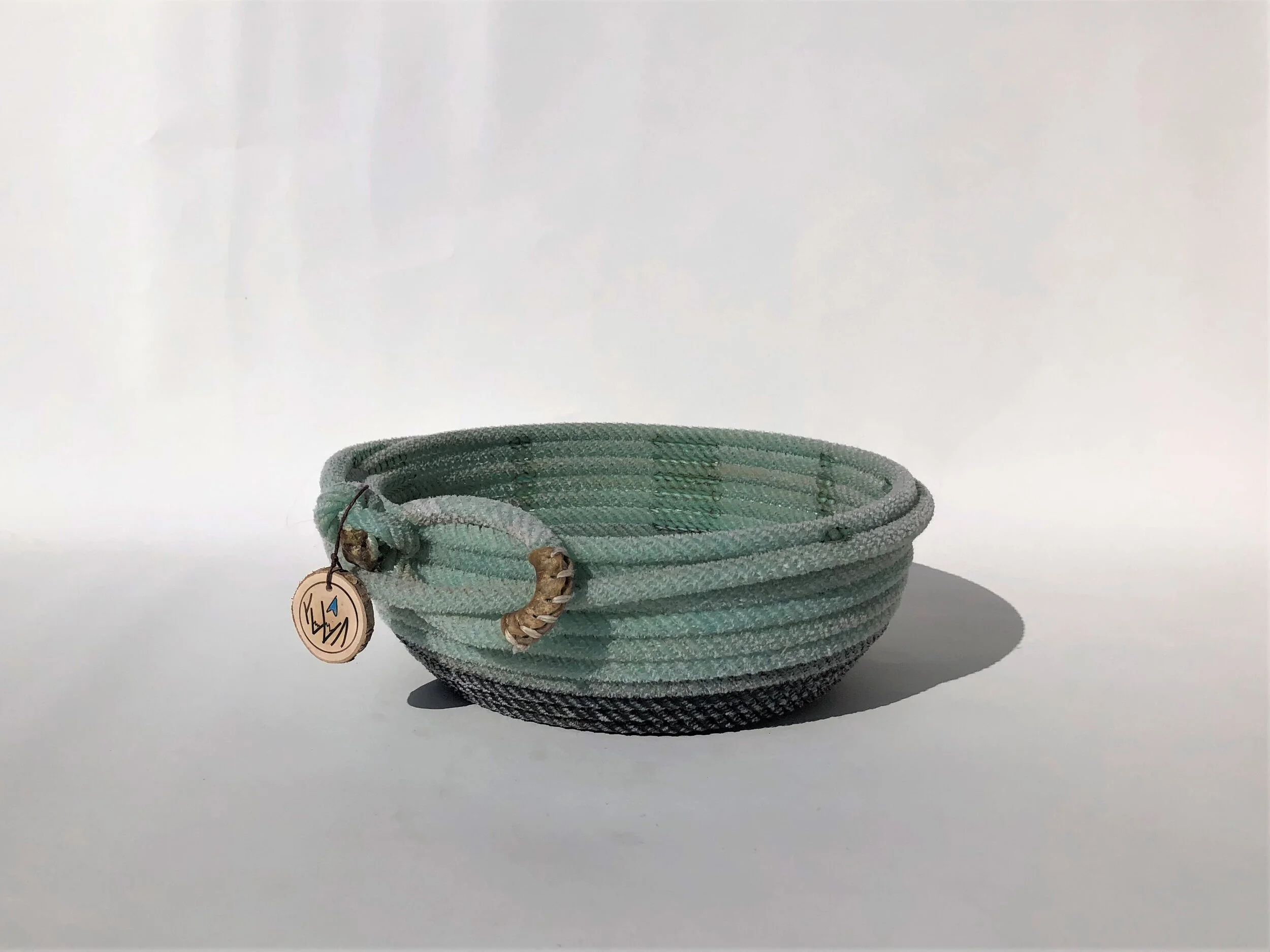 Medium Aqua Blue Rope Bowl
