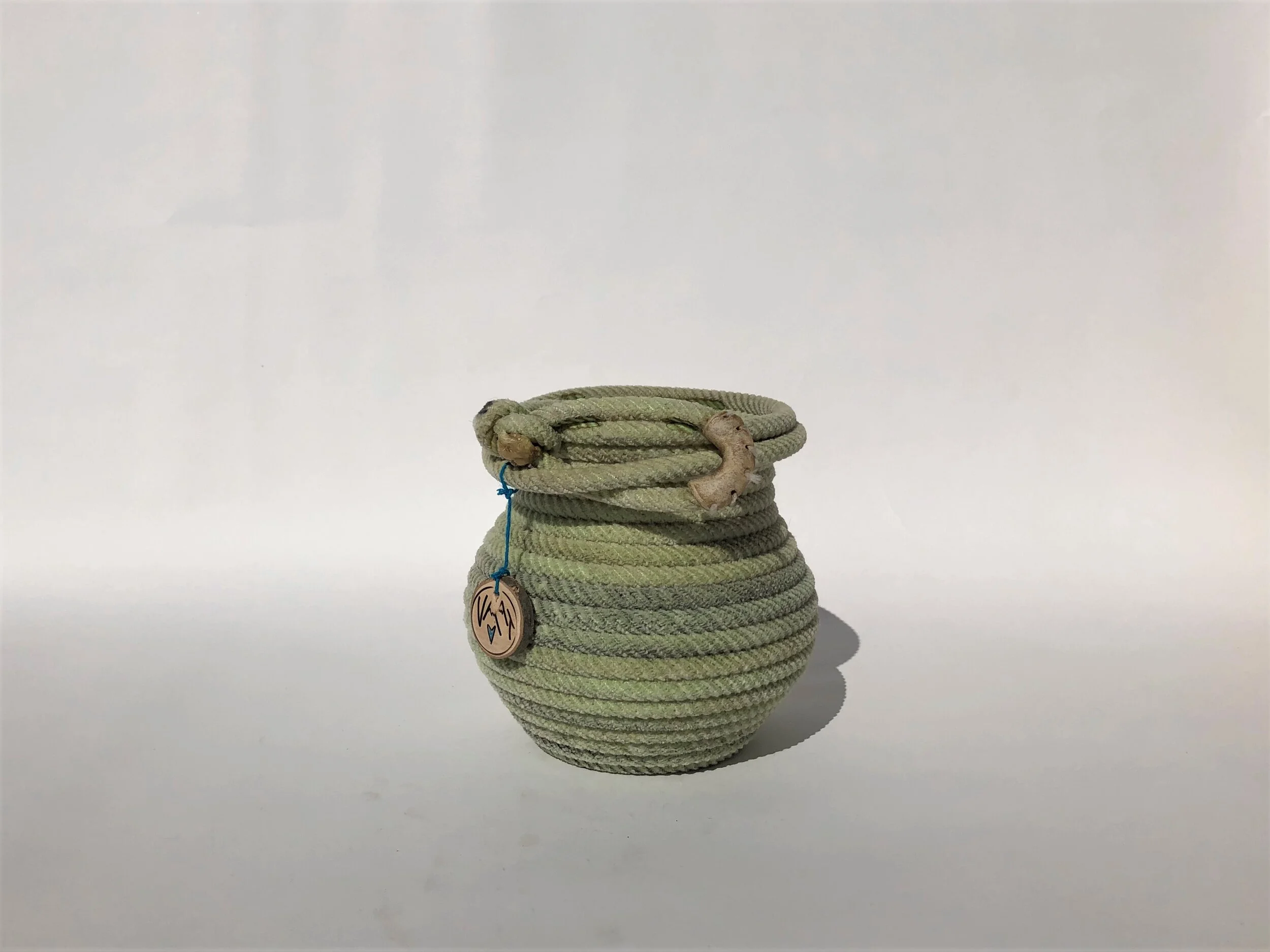 Medium Light Green Rope Hourglass Vase