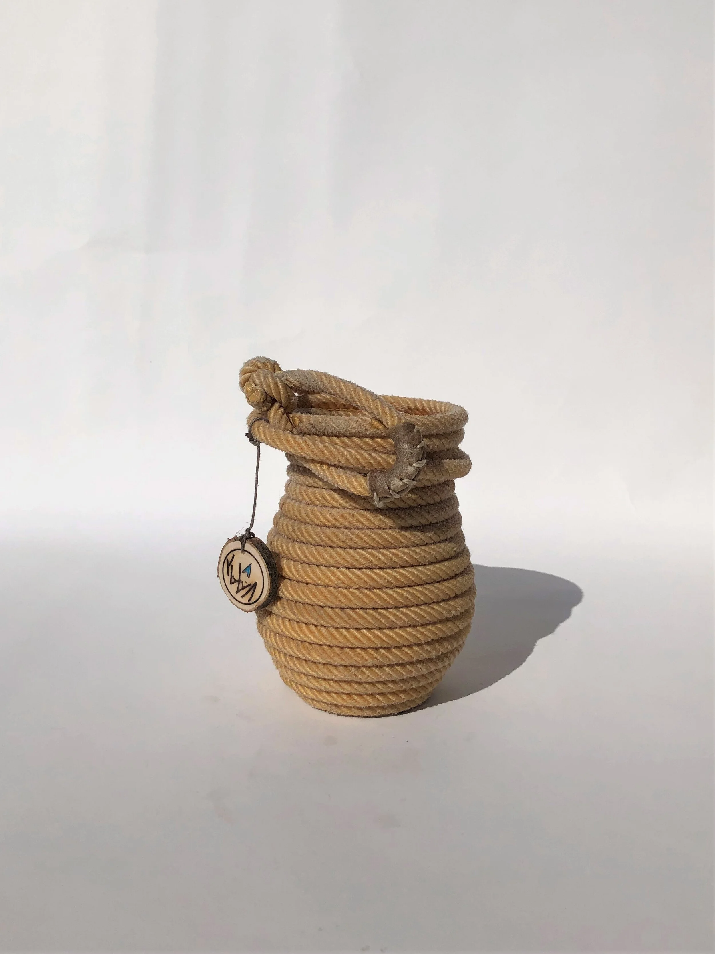 Medium Light Orange Rope Vase