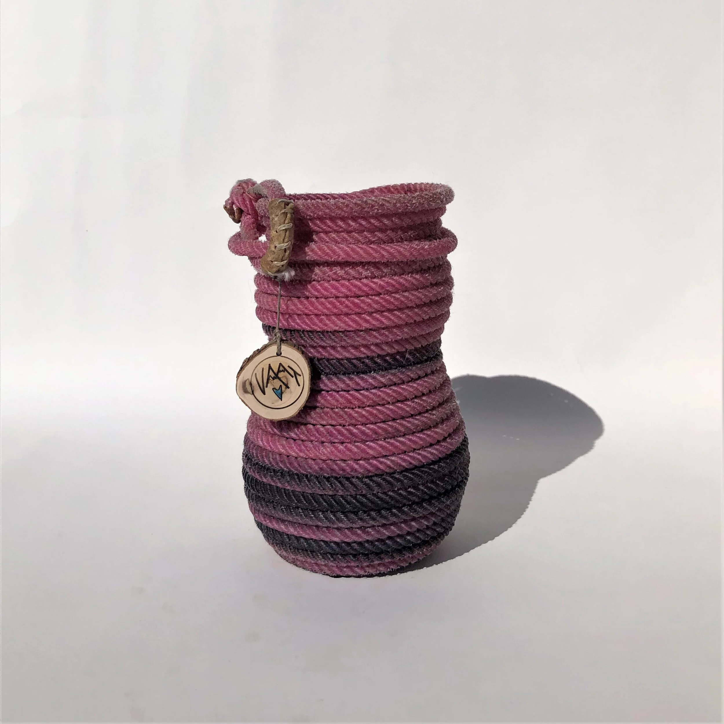 Large Magenta Rope Wine Bottle Holder