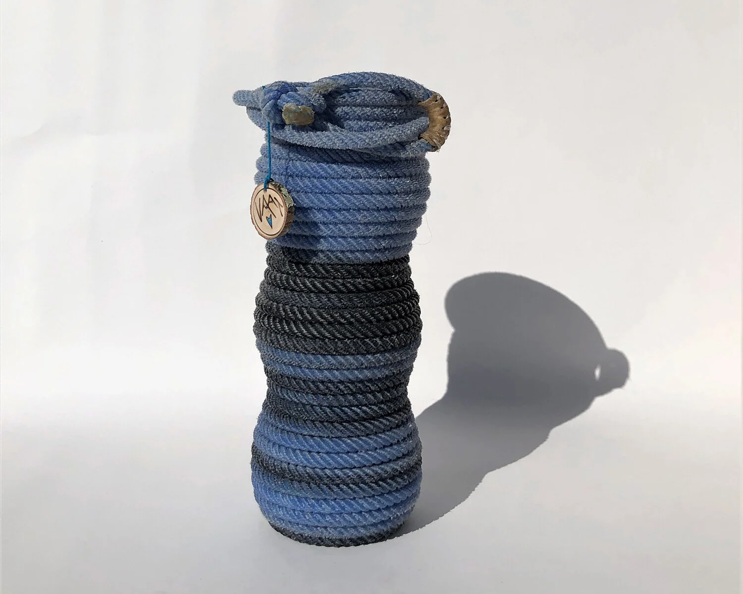 Large Blue Rope Wine Bottle Holder 4