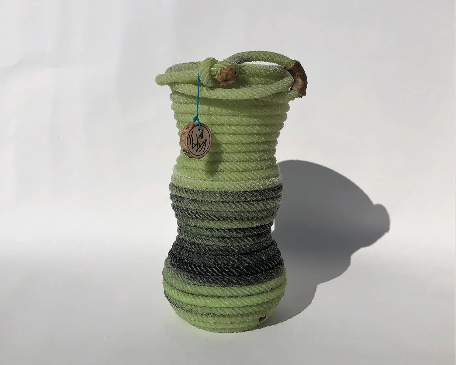 large Lime Green Rope Wine Bottle Holder 2