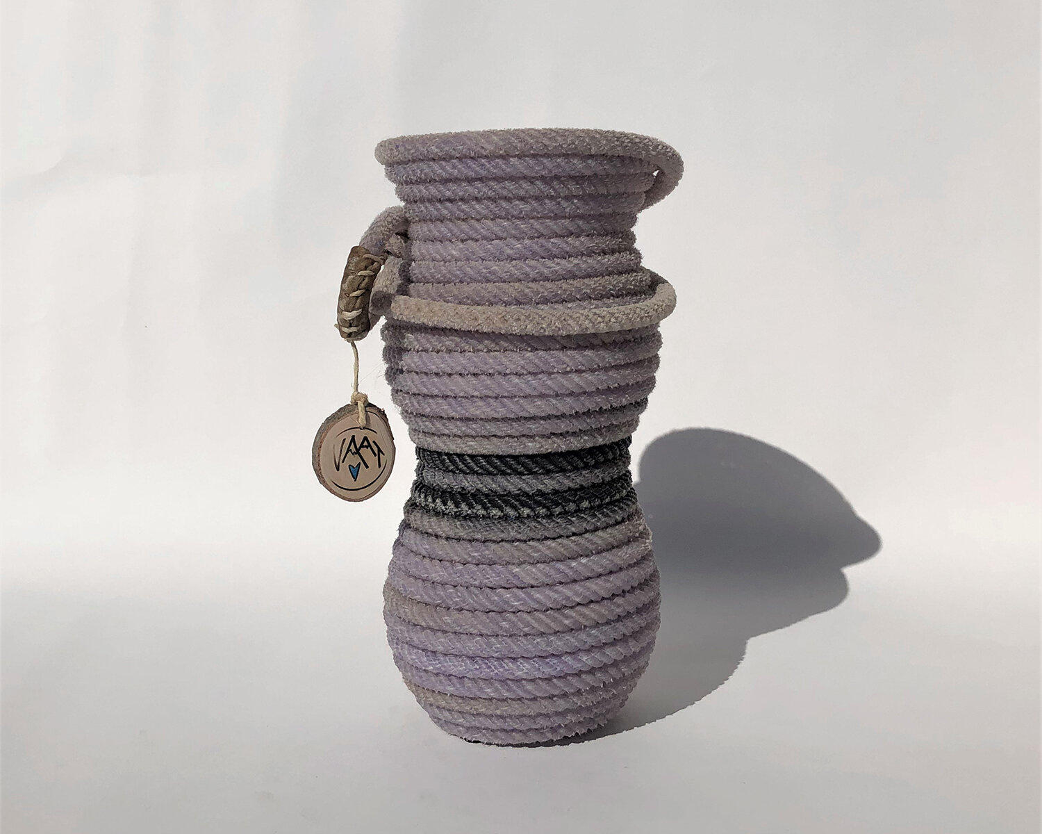 Large Light Purple Rope Wine Bottle Holder