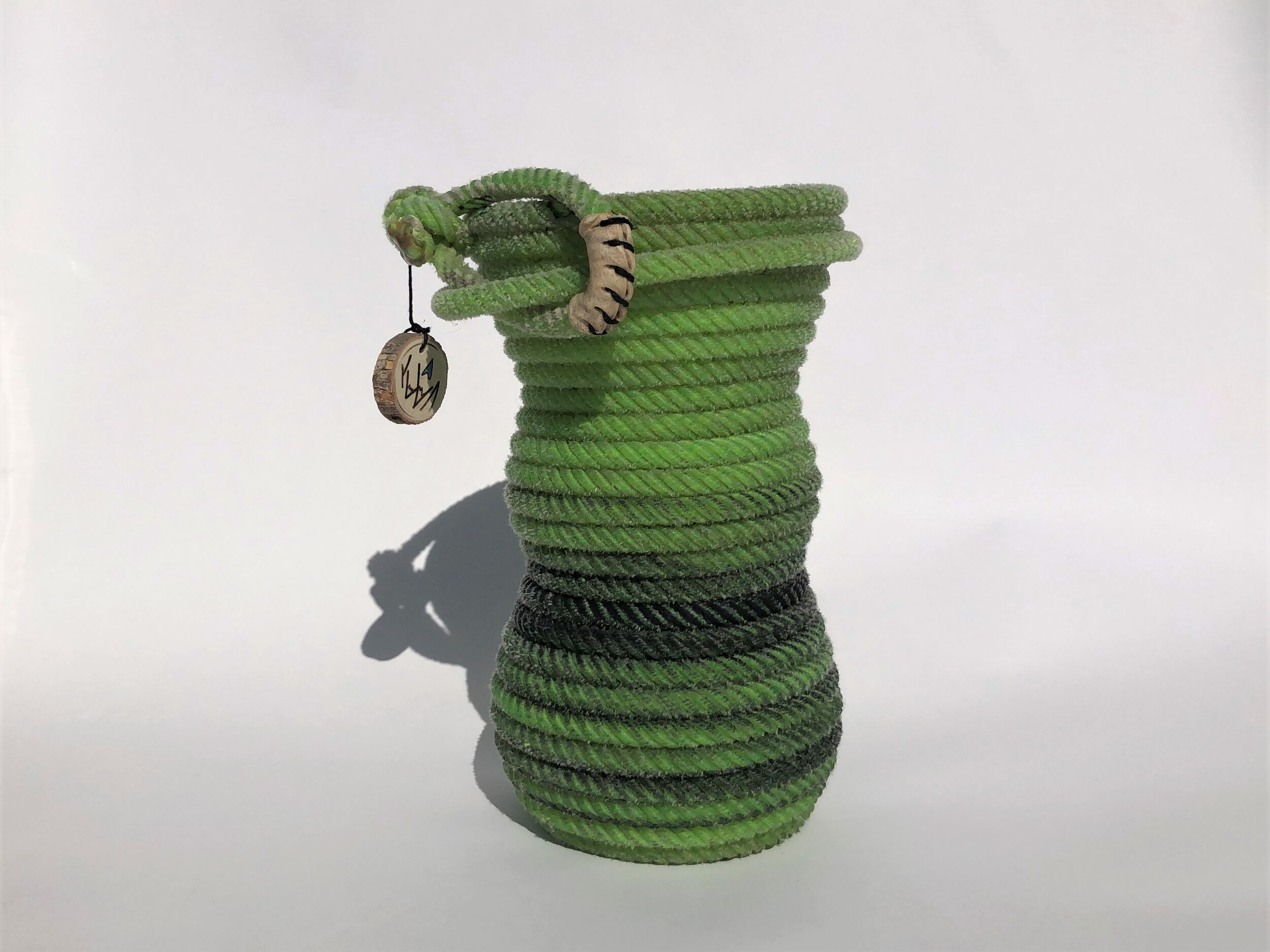 Large Lime Green Rope Wine Bottle Holder 3