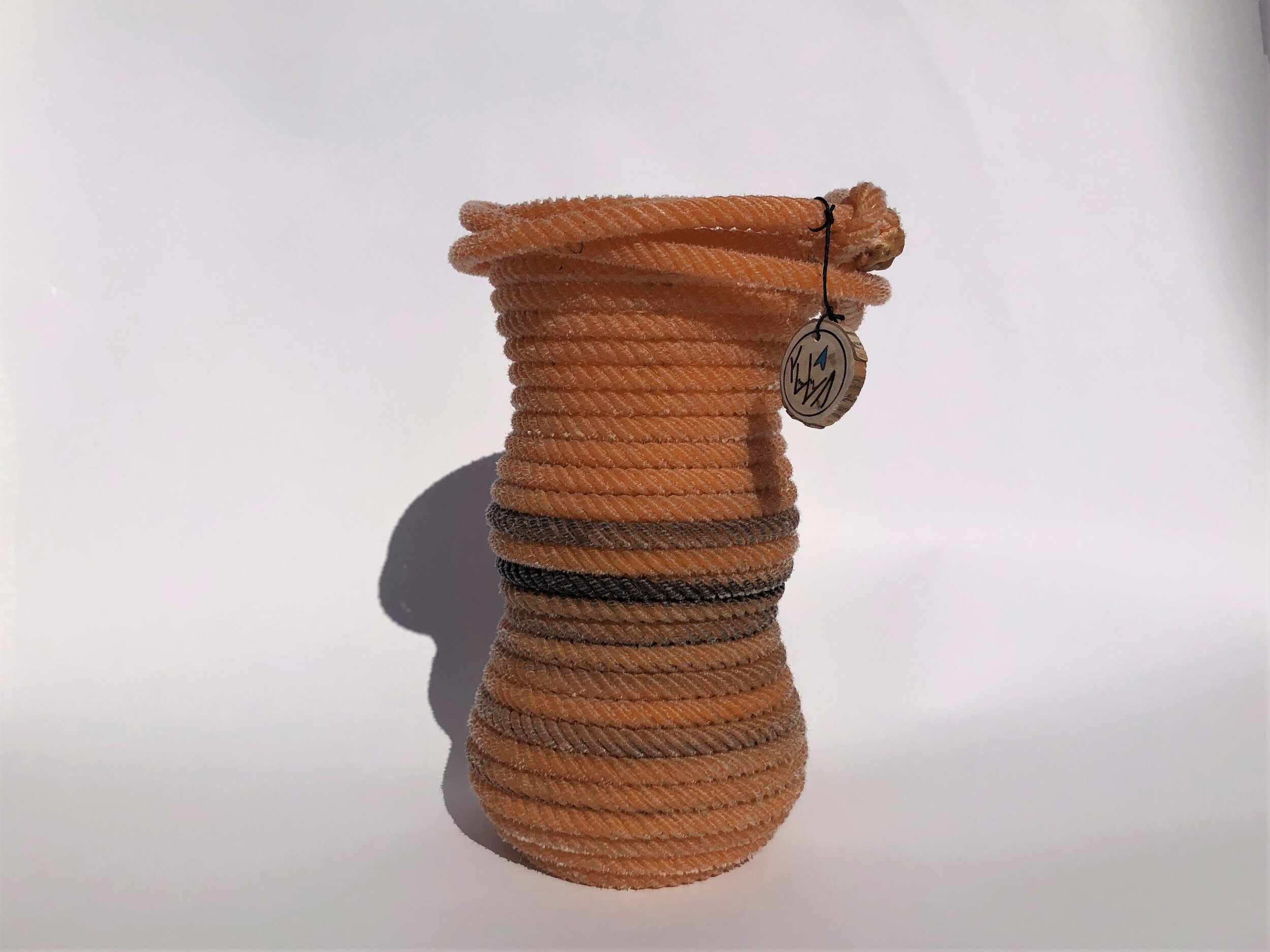 Large Orange Rope Wine Bottle Holder 3