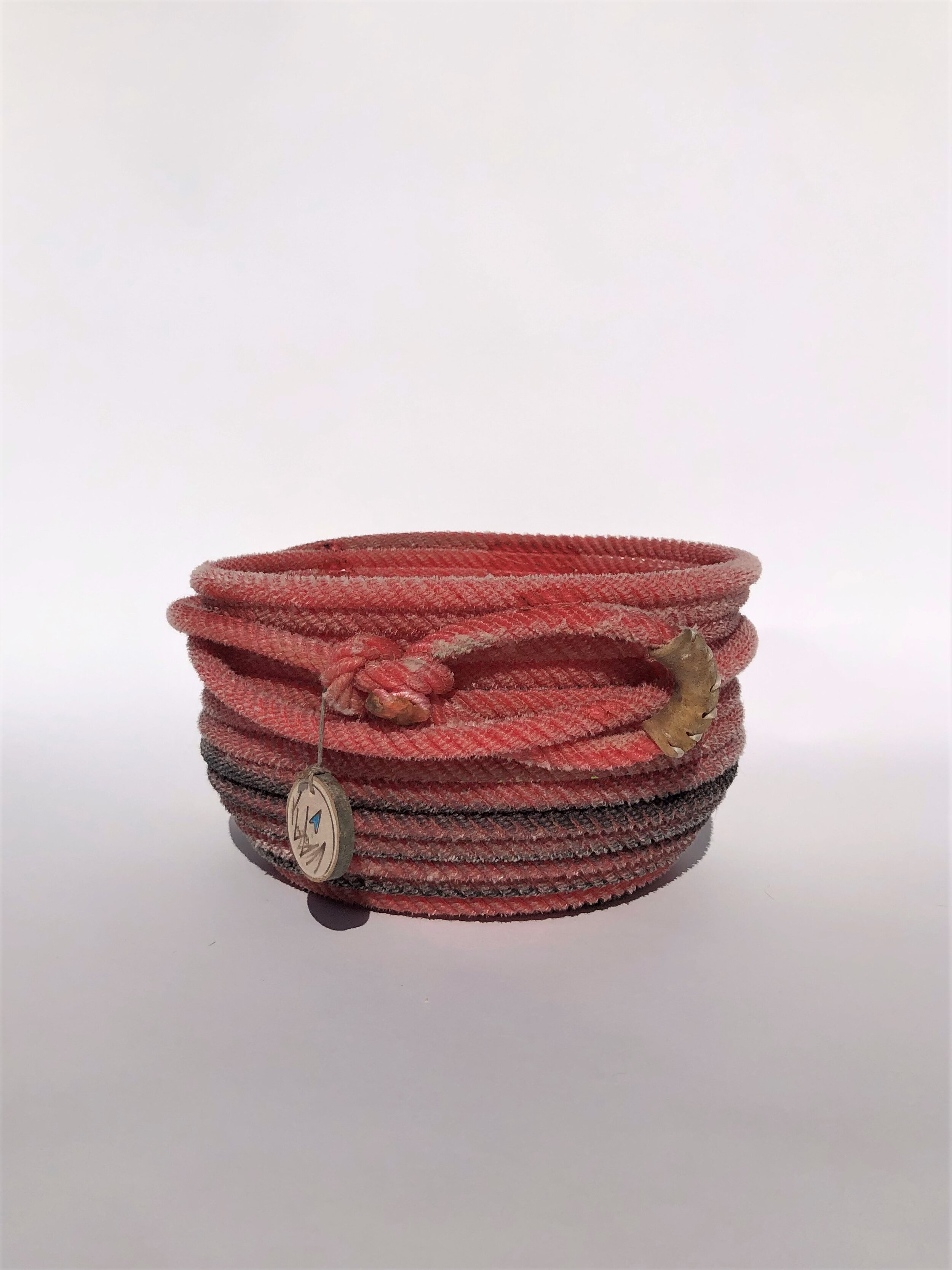 Large Red Rope Potbelly Bowl 2