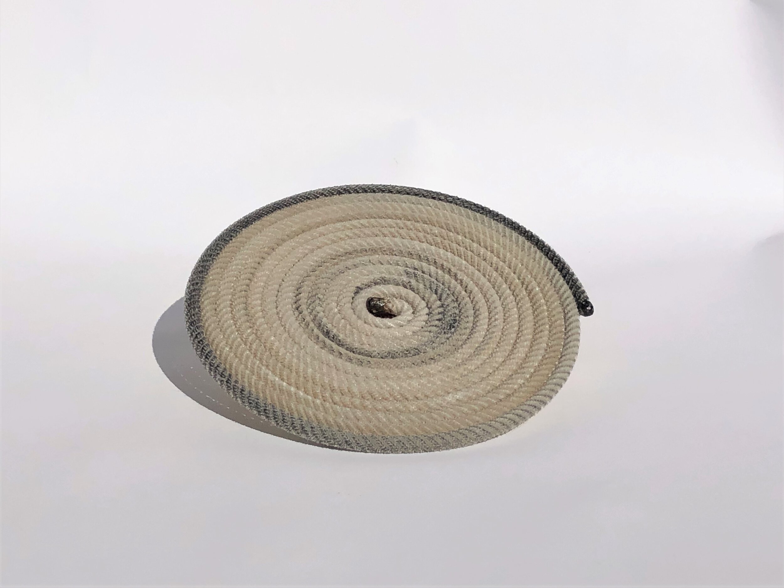 Large White Gray Traditional Rope Trivet