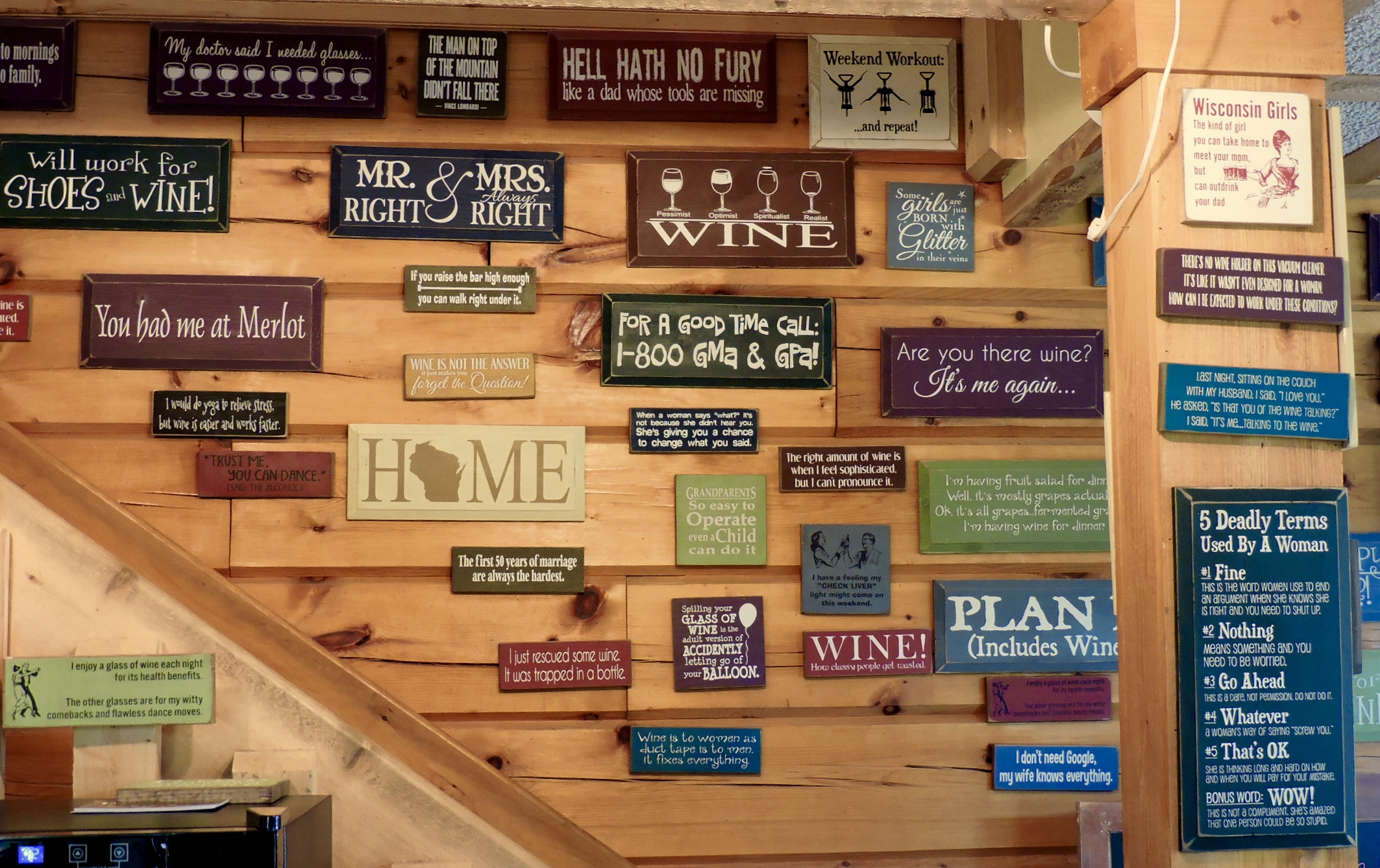   Signs, quotes and just all around funny stuff to put a smile on your face.&nbsp; Perfect for gifts and/or to hang next to your wine rack.  