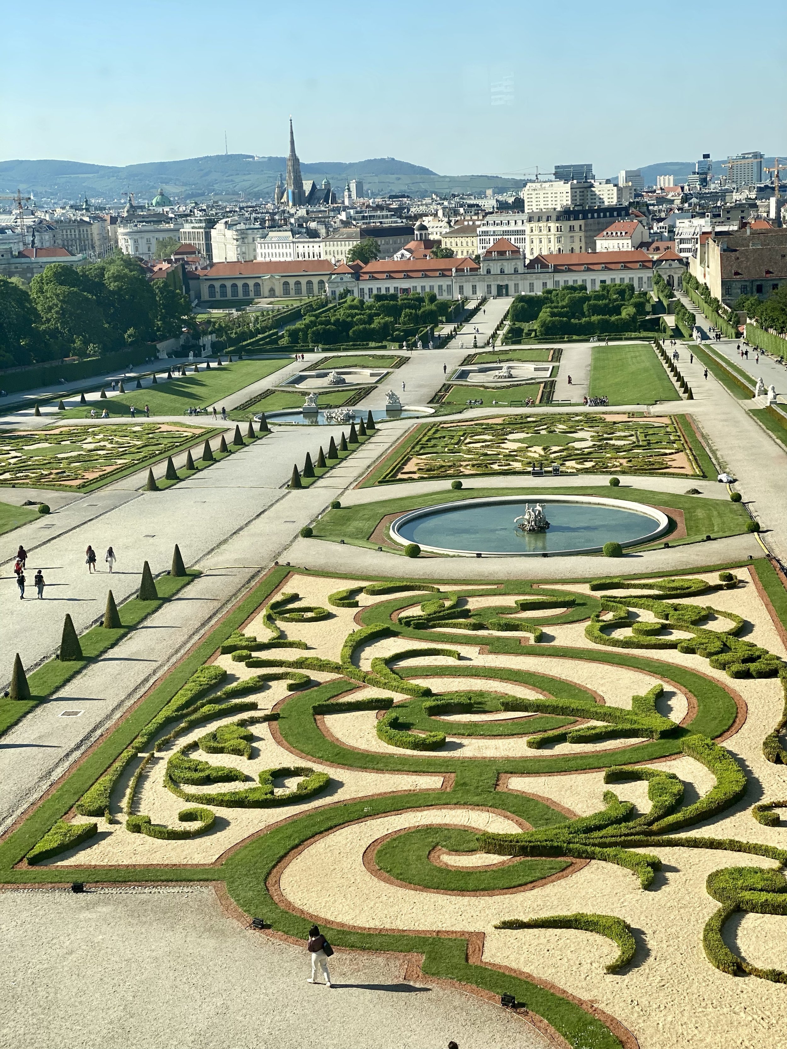 The view of the garden from the Belvedere Palace in Vienna