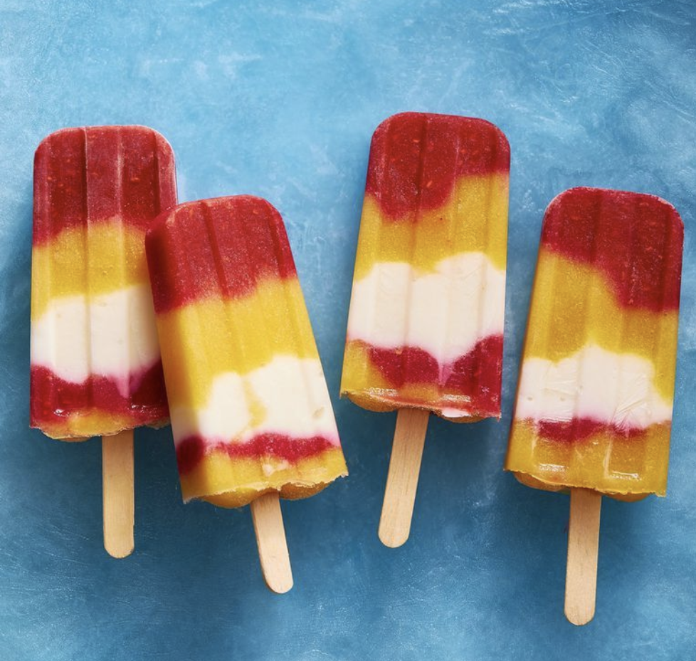 Peach Melba Ice Pops