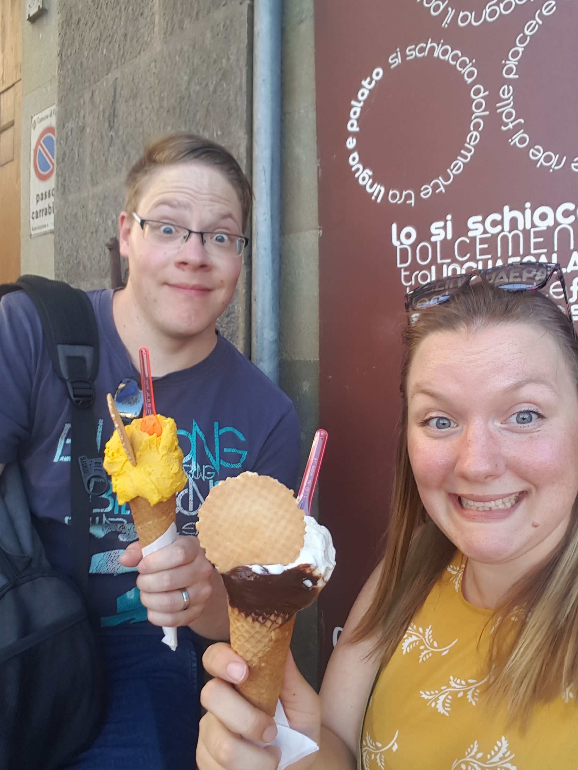  Pascal and I having gelato in Florence 