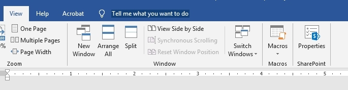 View Tab in Menu Bar