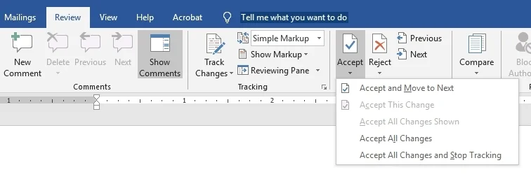 Word - Track Changes