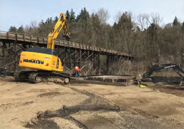 Construction of the barge landing