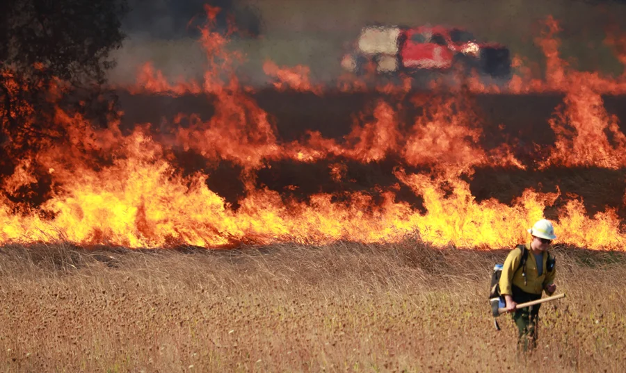 Professional fire crews conduct all prescribed fires at the Refuge.