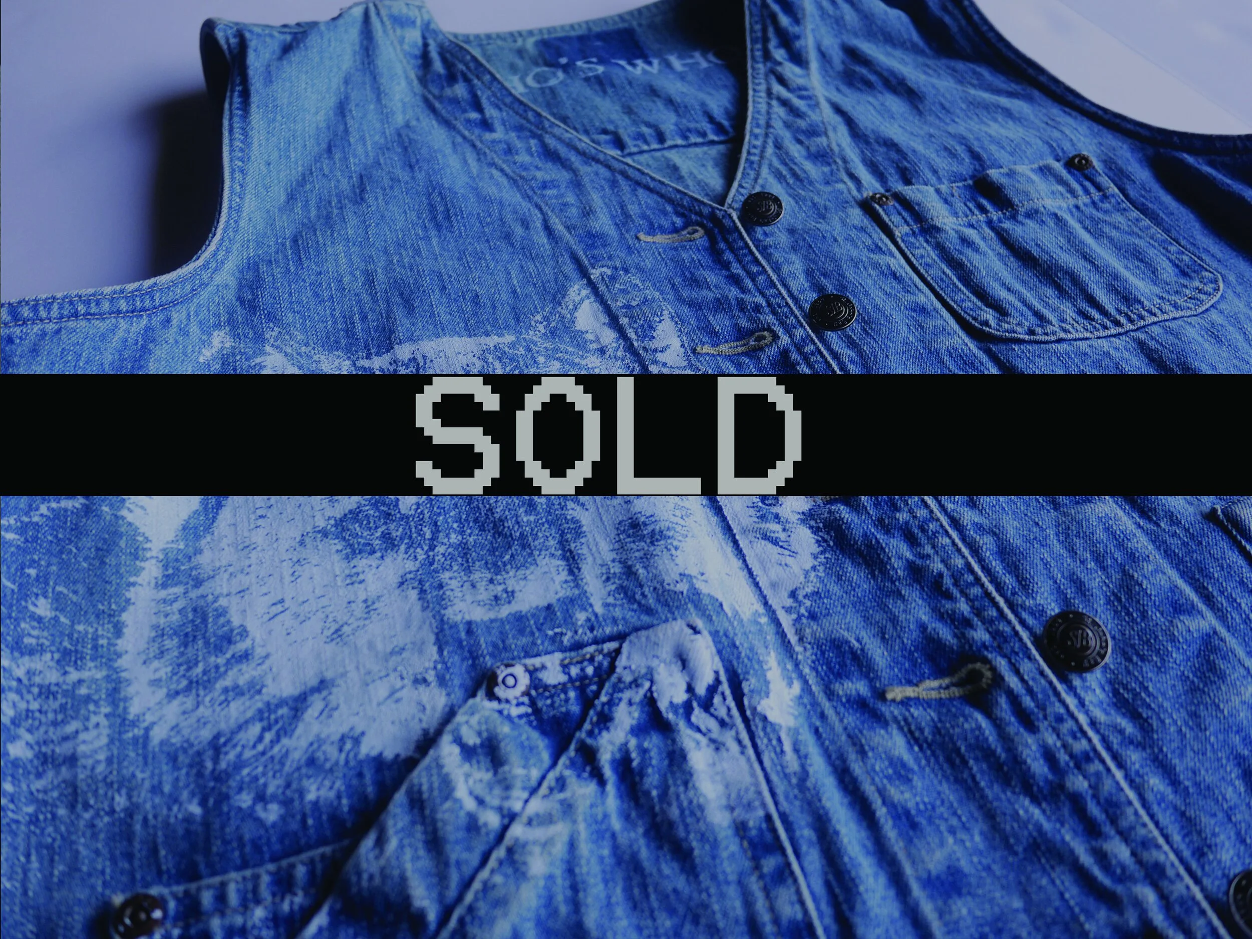 WHO'S WHO? {SOMOS LOBOS} 1 OF 1 BURNT DENIM VEST